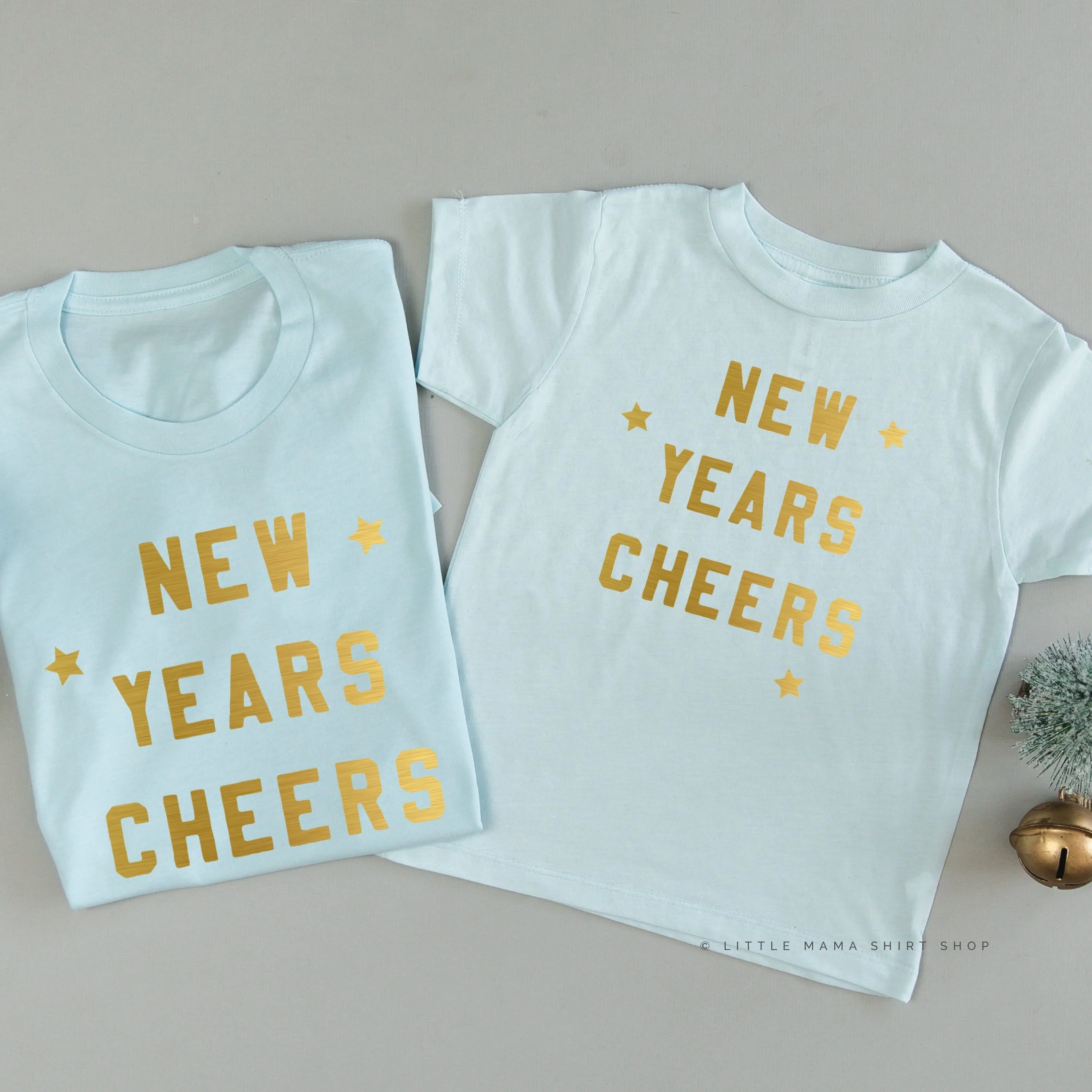 New Years Cheers - Block Font - Set of 2 Unisex Tees - Image 4