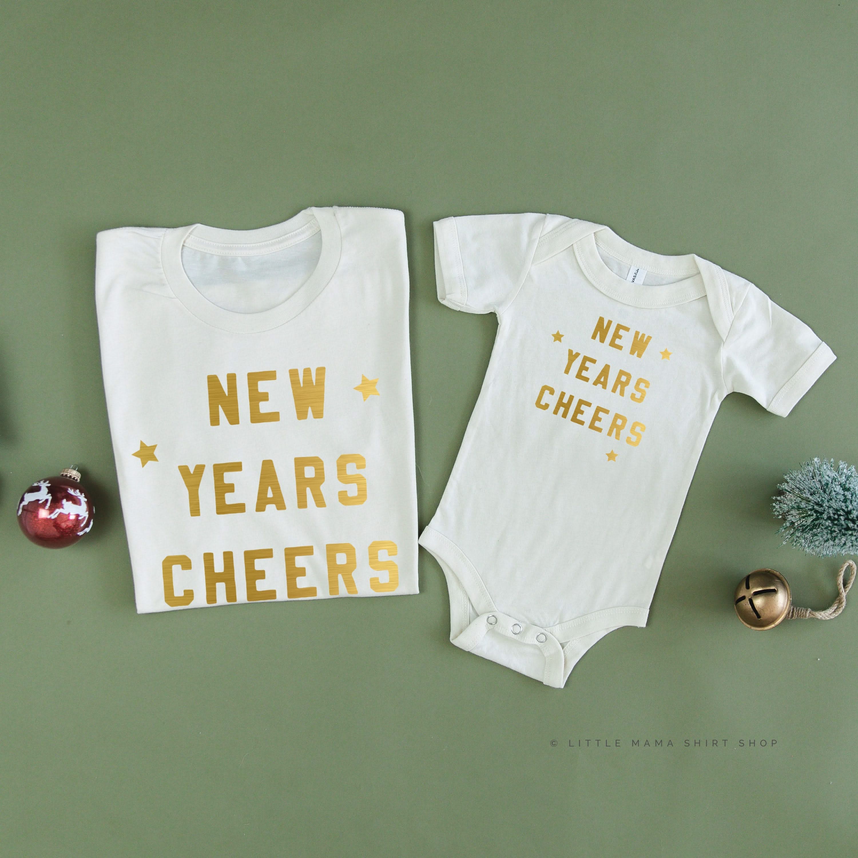 New Years Cheers - Block Font - Set of 2 Unisex Tees - Image 5