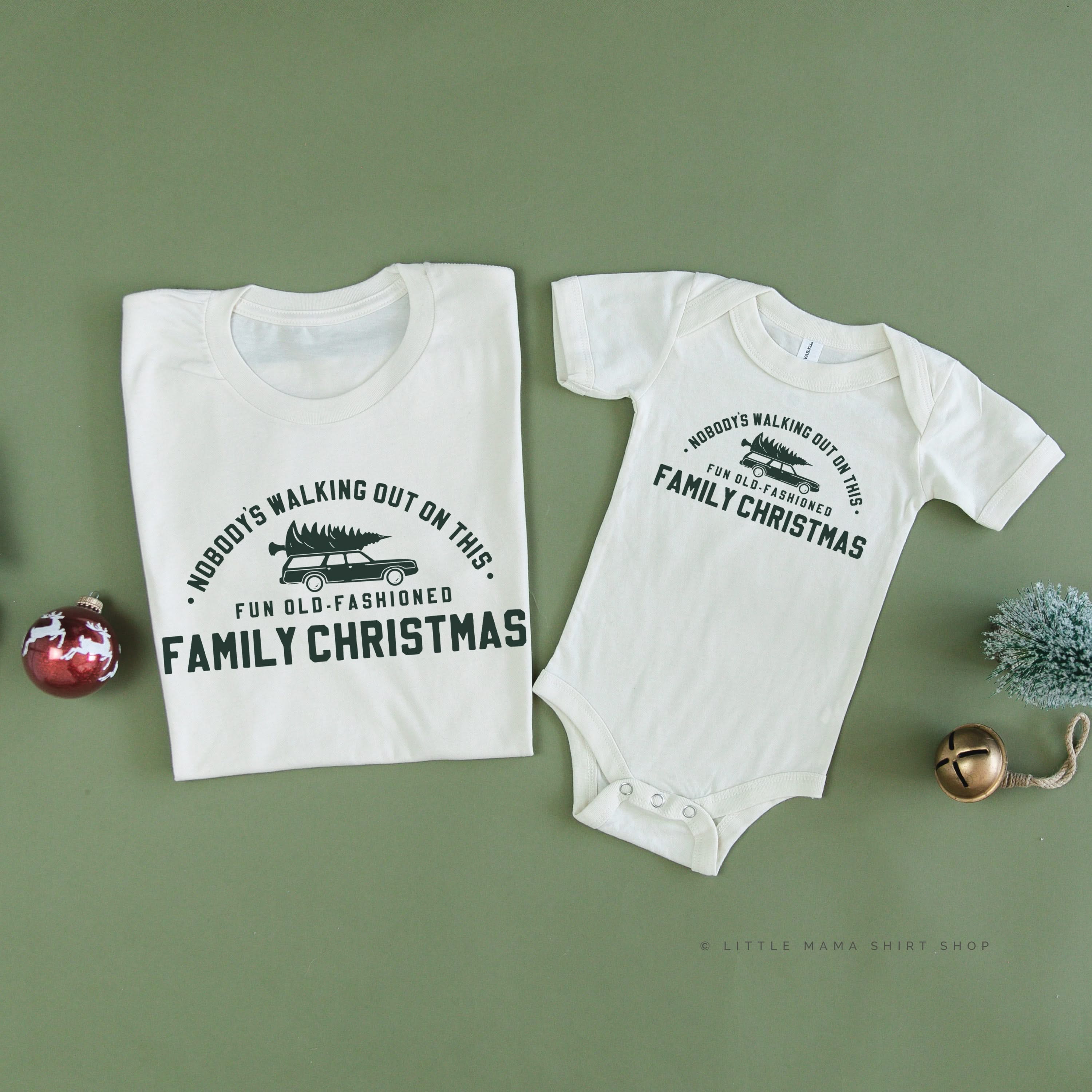 Nobody's Walking Out On This Fun Old-Fashioned Family Christmas - Set of 2 Unisex Tees - Image 3