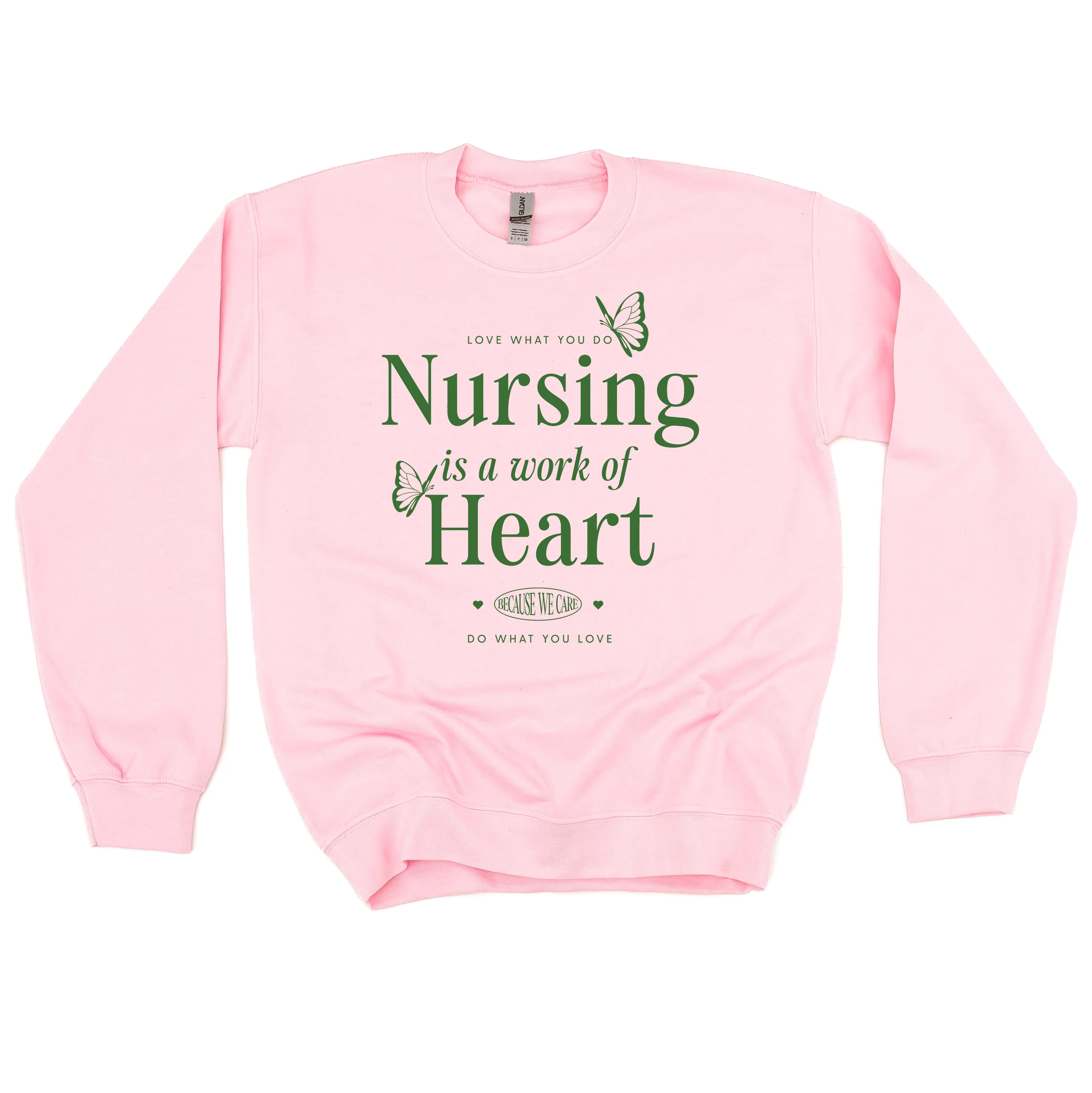 Nursing is a Work of Heart - BASIC FLEECE CREWNECK - Image 2