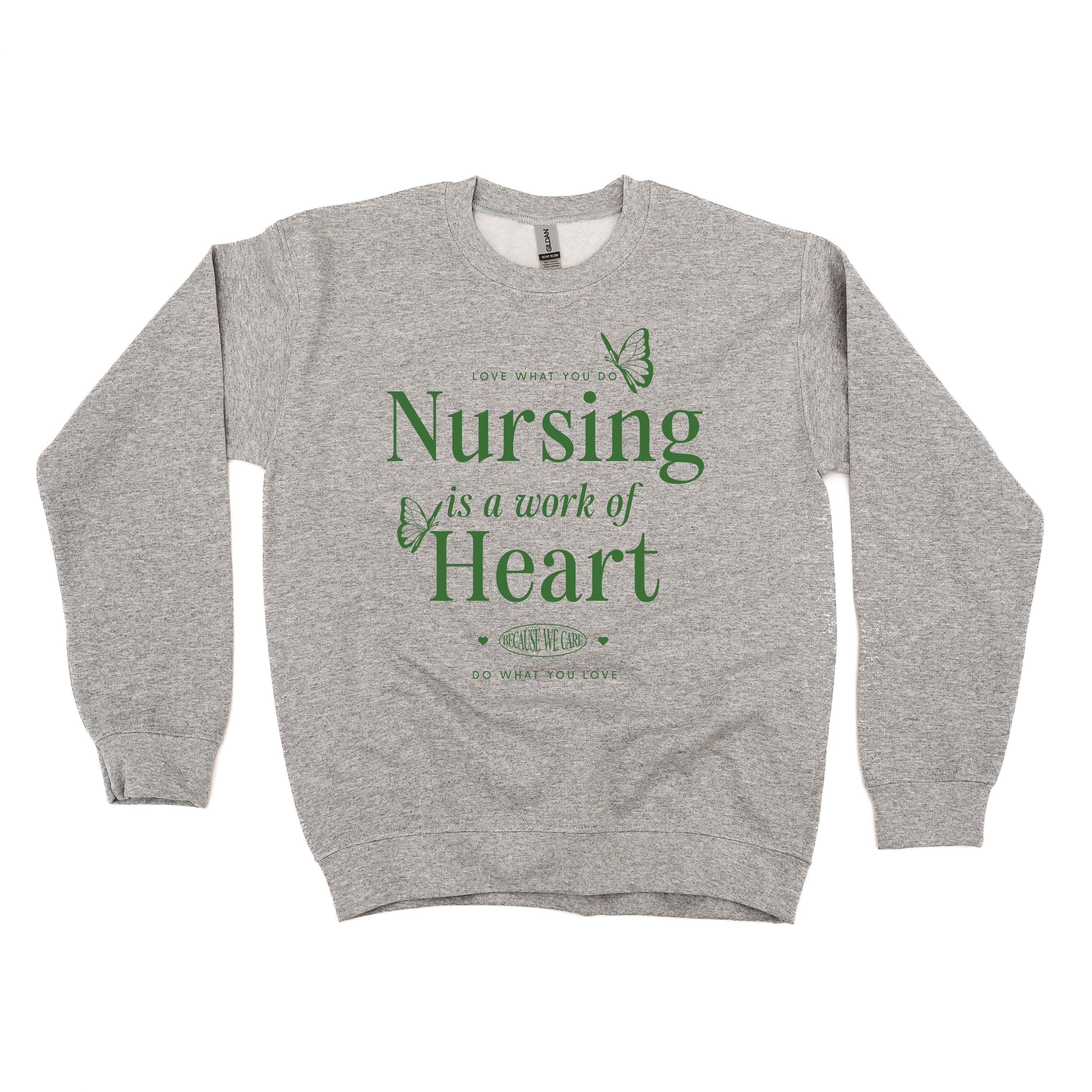 Nursing is a Work of Heart - BASIC FLEECE CREWNECK - Image 4
