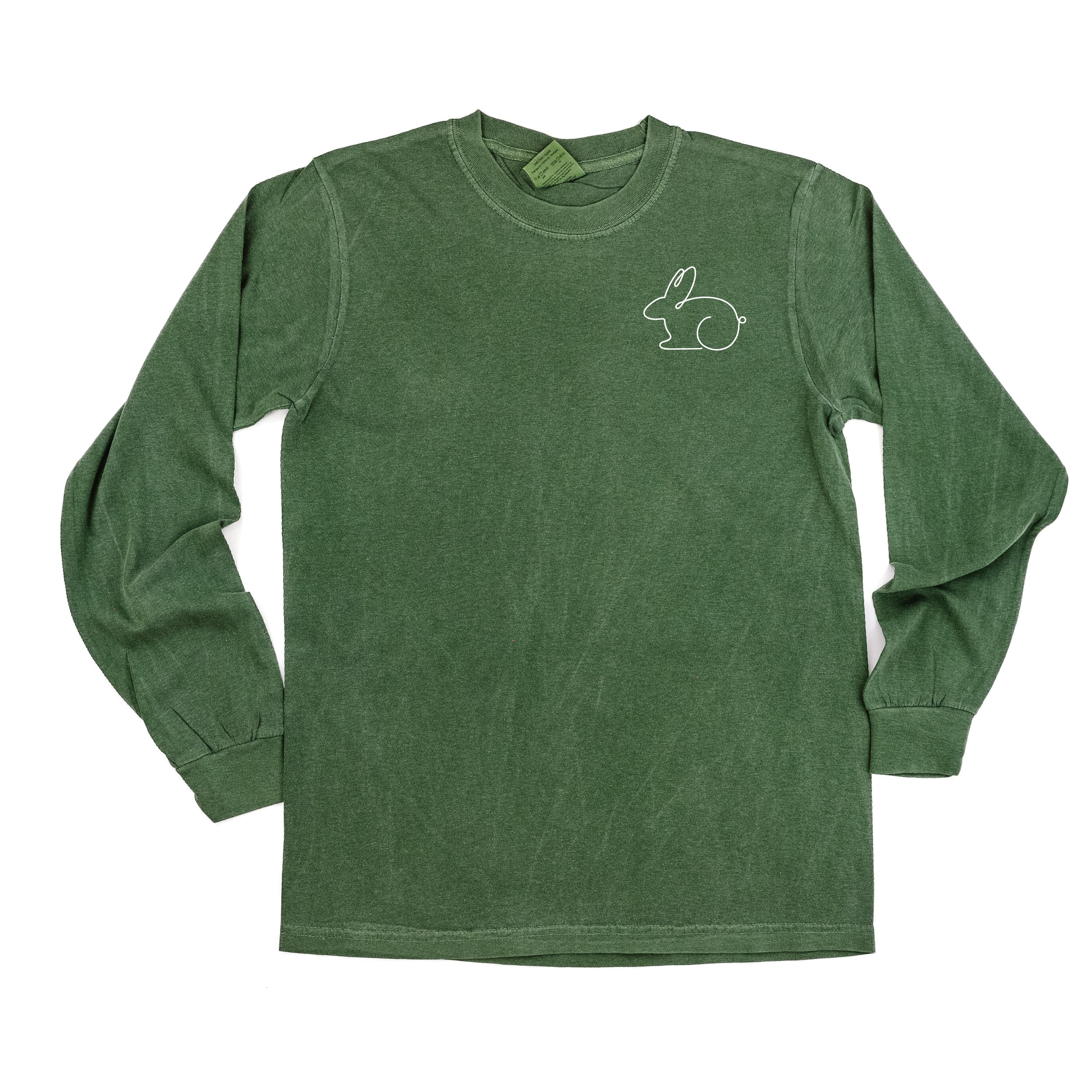 Outline Bunny - Long Sleeve Comfort Colors Tee - Image 7