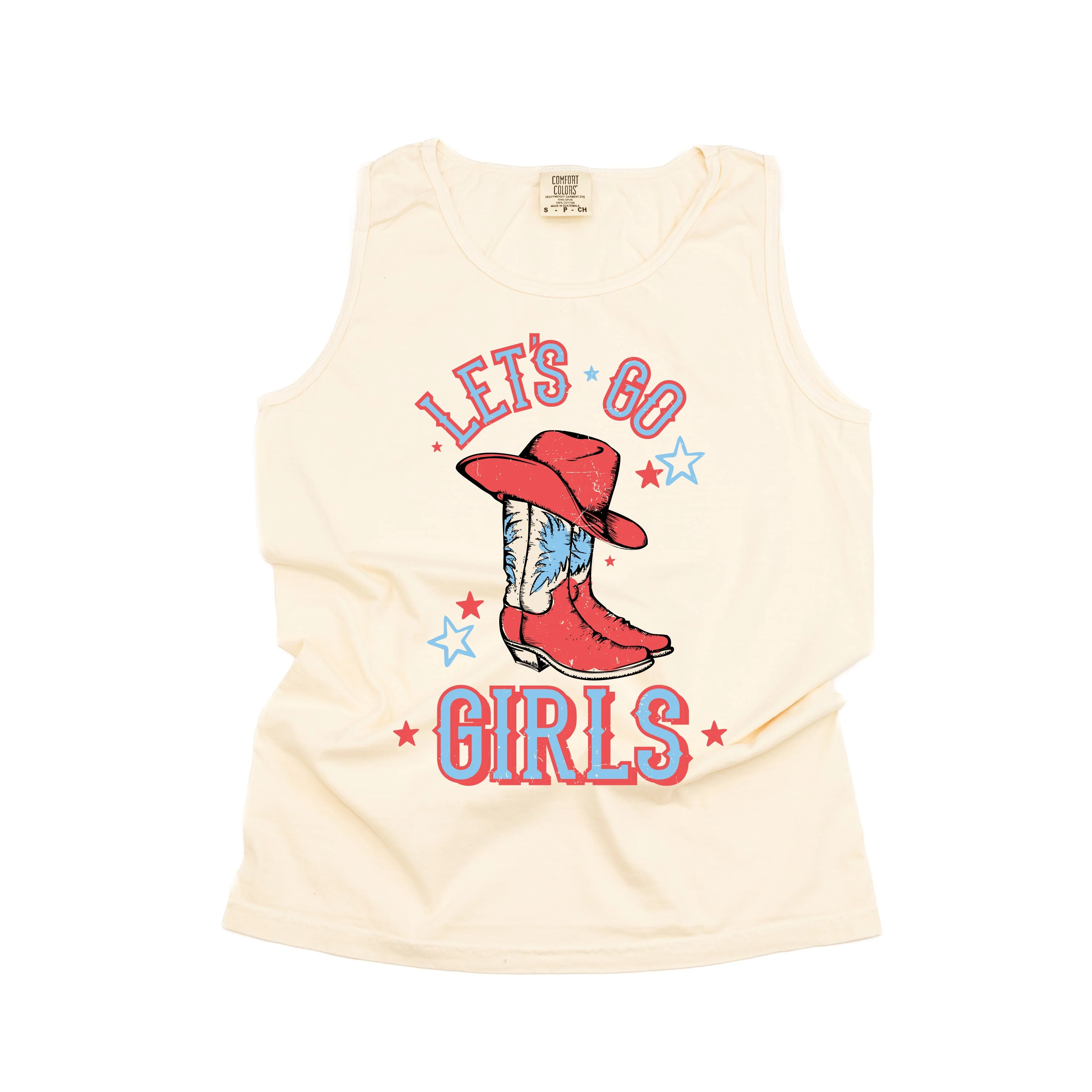 Patriotic Cowgirl - Let's Go Girls - Comfort Colors TANK