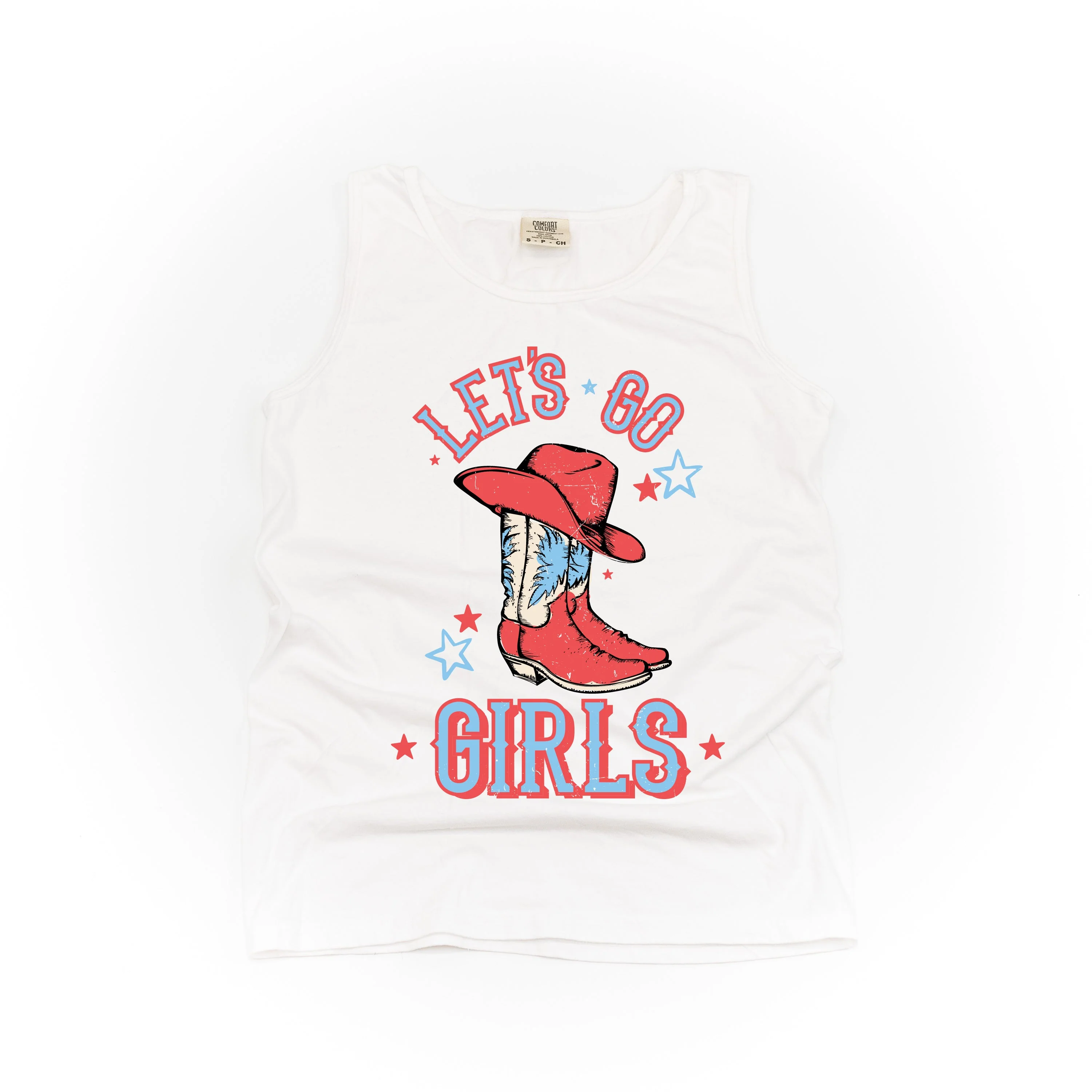 Patriotic Cowgirl - Let's Go Girls - Comfort Colors TANK - Image 6
