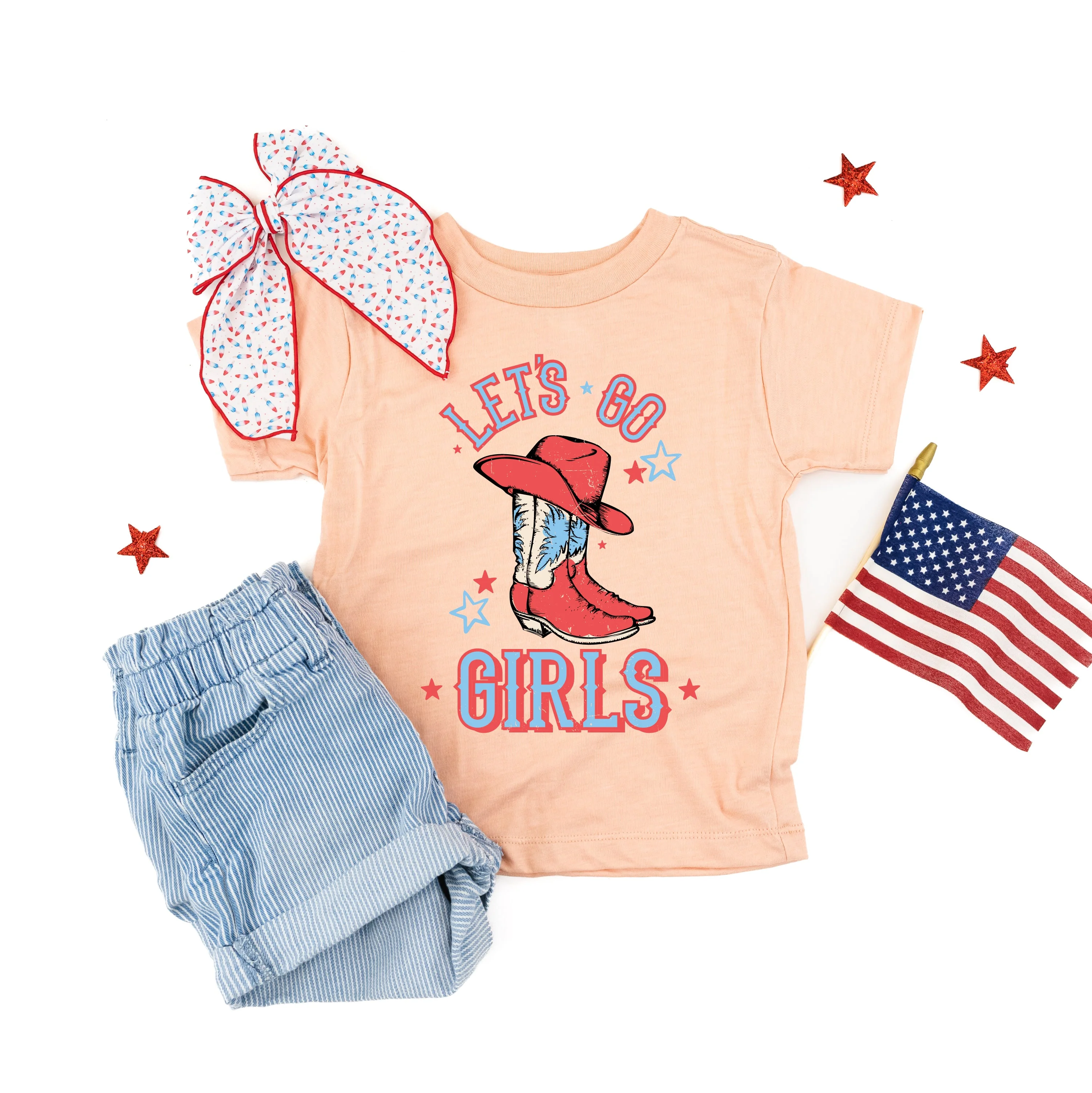 Patriotic Cowgirl - Let's Go Girls - Child Tee