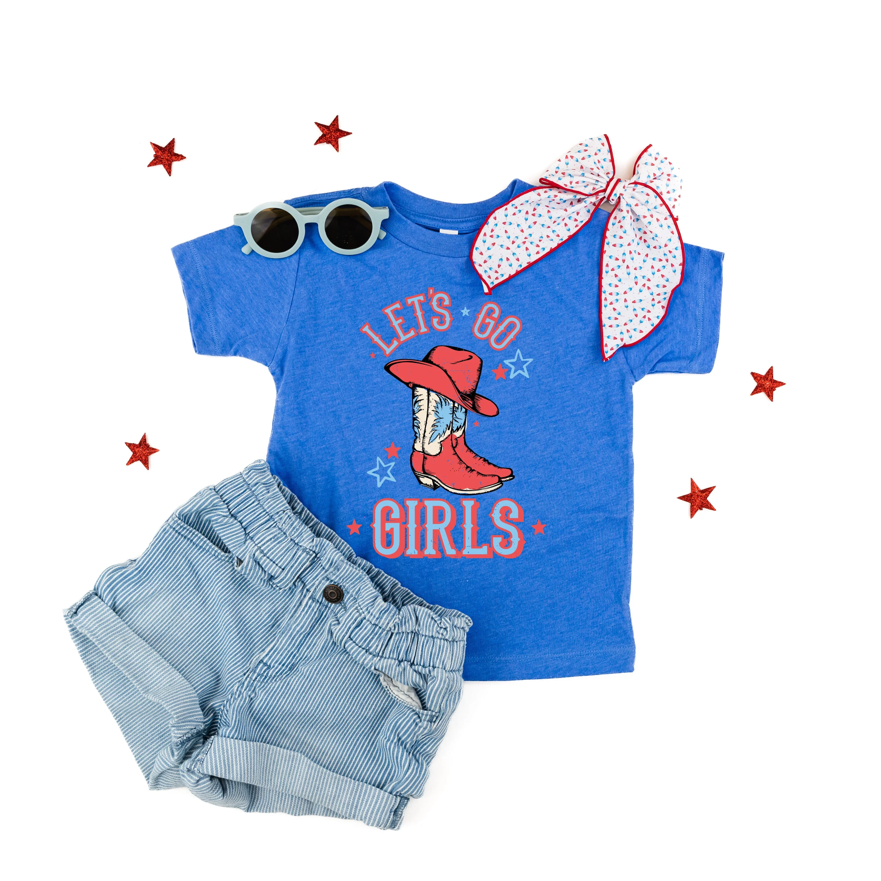 Patriotic Cowgirl - Let's Go Girls - Child Tee - Image 11