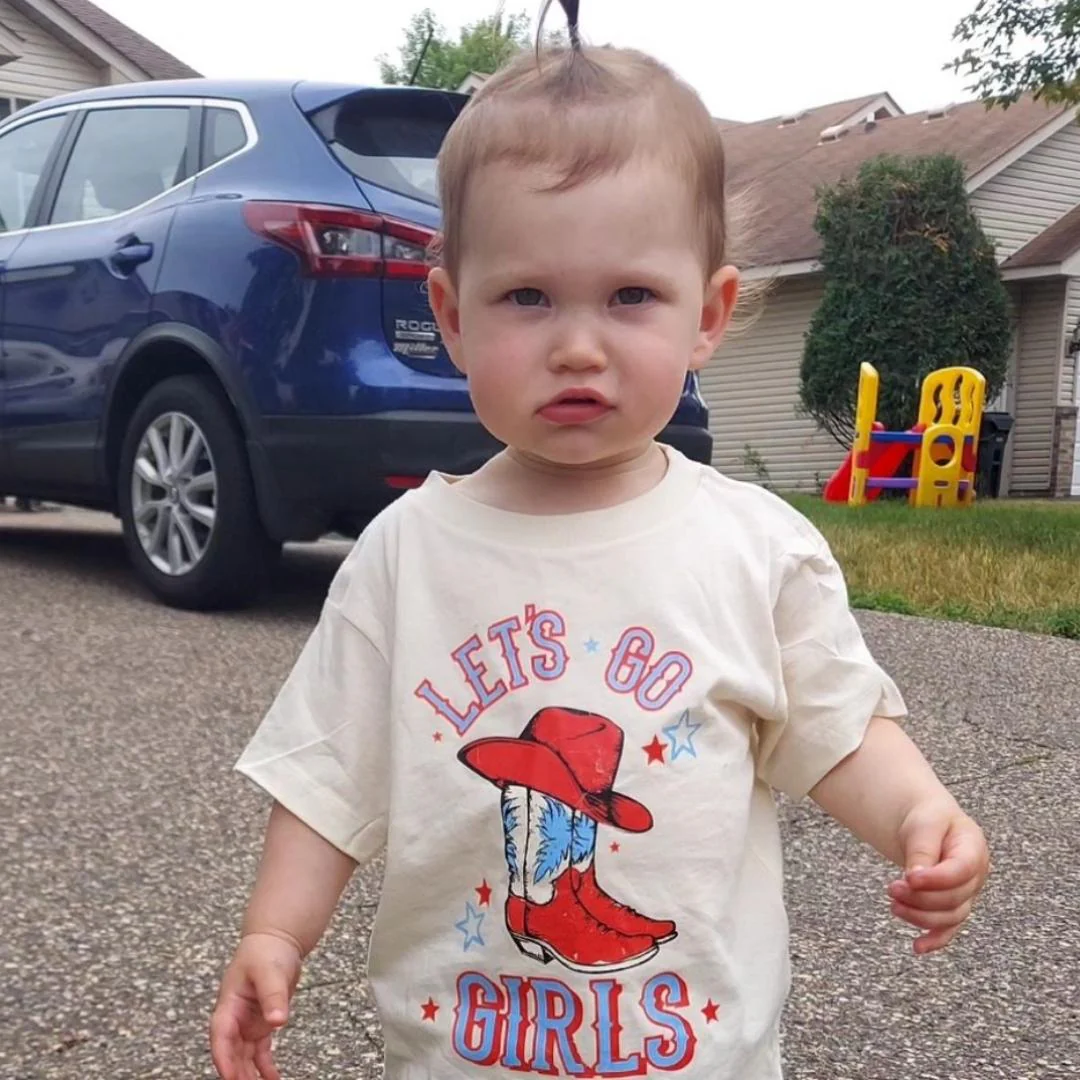 Patriotic Cowgirl - Let's Go Girls - Child Tee - Image 3