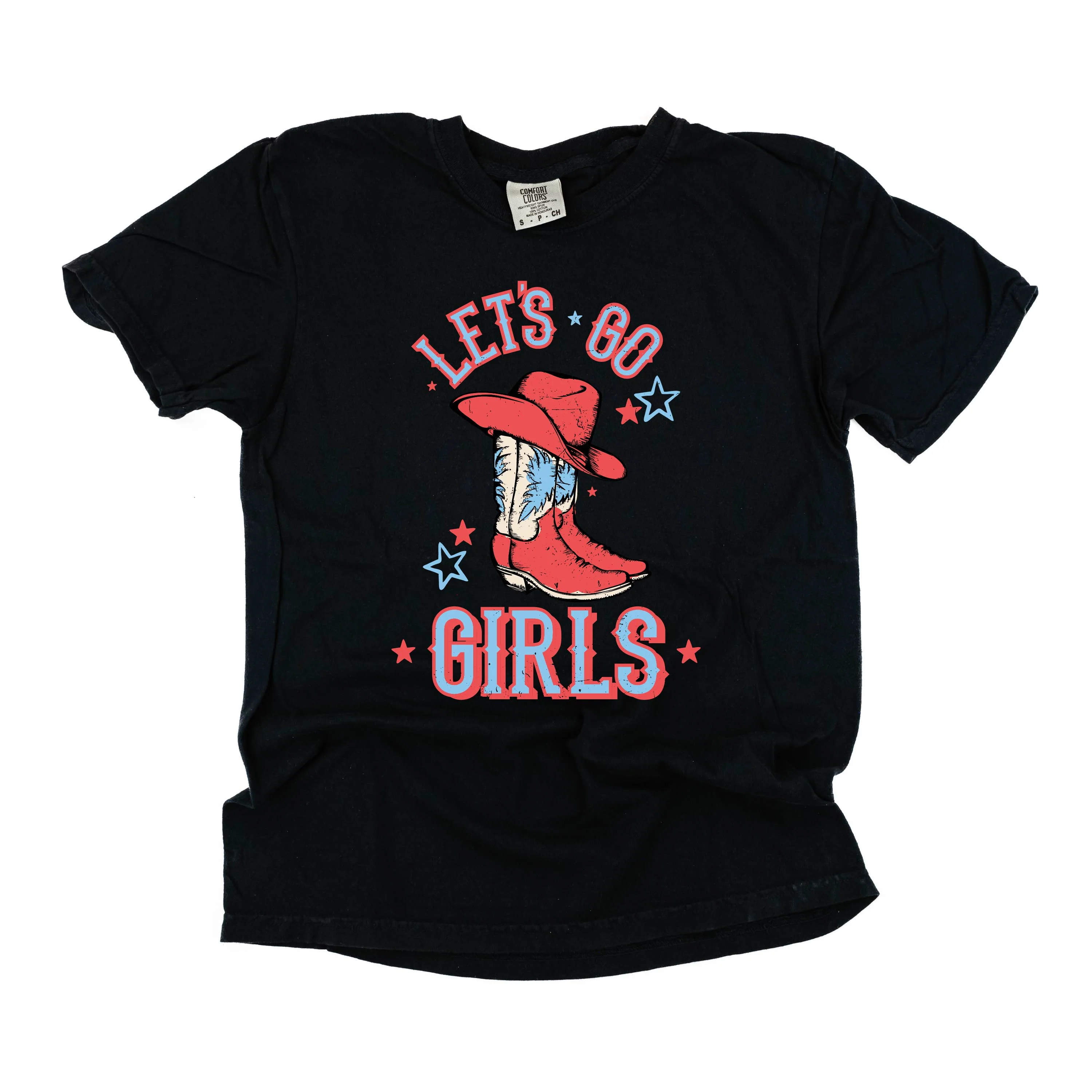 Patriotic Cowgirl - Let's Go Girls - Comfort Colors Tee - Image 10