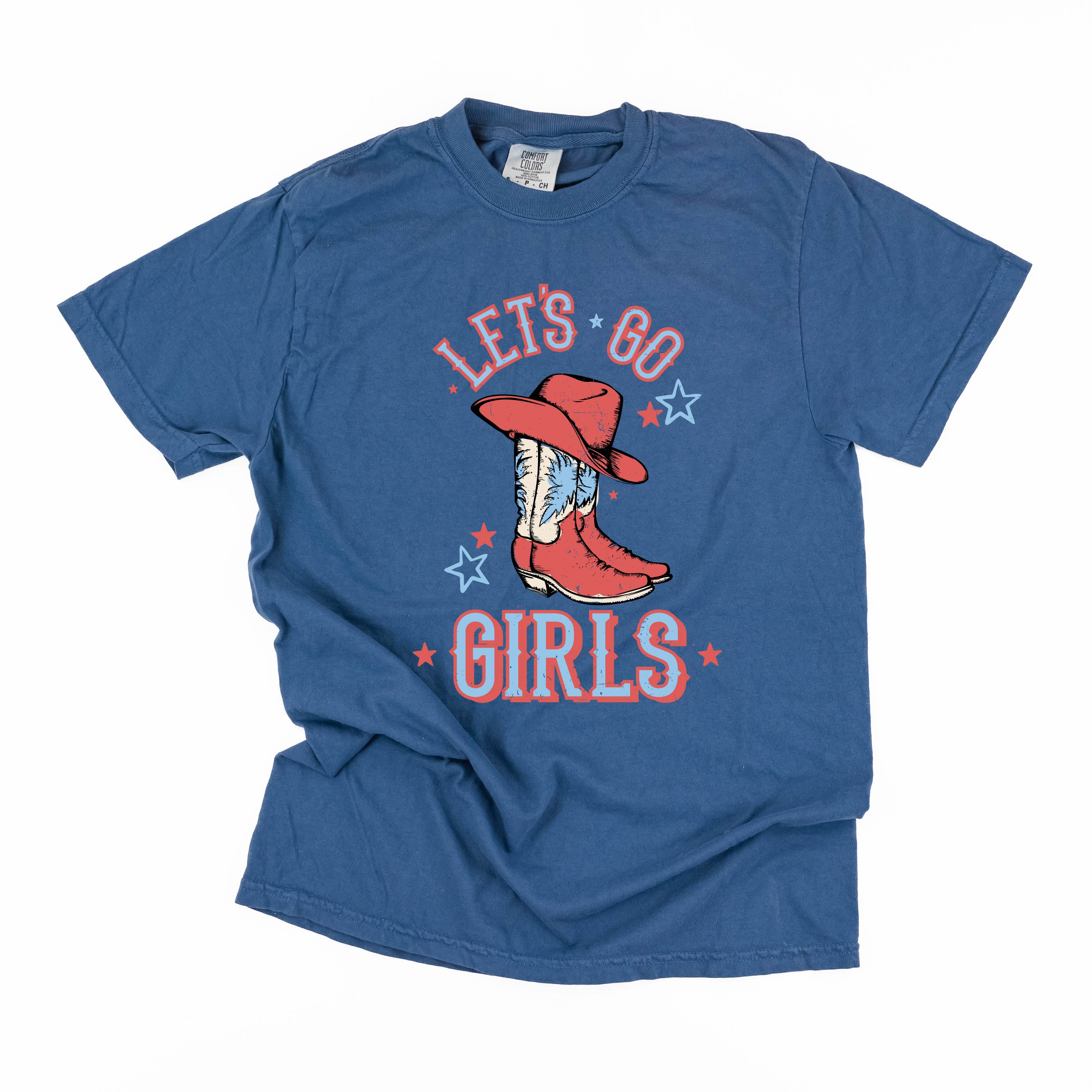 Patriotic Cowgirl - Let's Go Girls - Comfort Colors Tee - Image 11