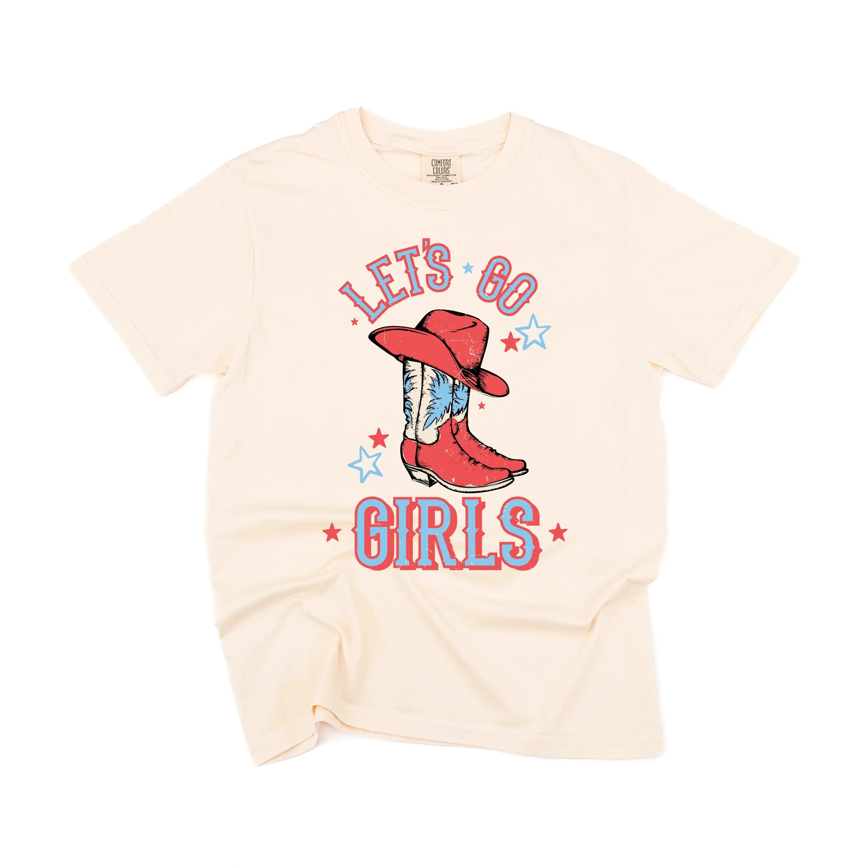 Patriotic Cowgirl - Let's Go Girls - Comfort Colors Tee - Image 2