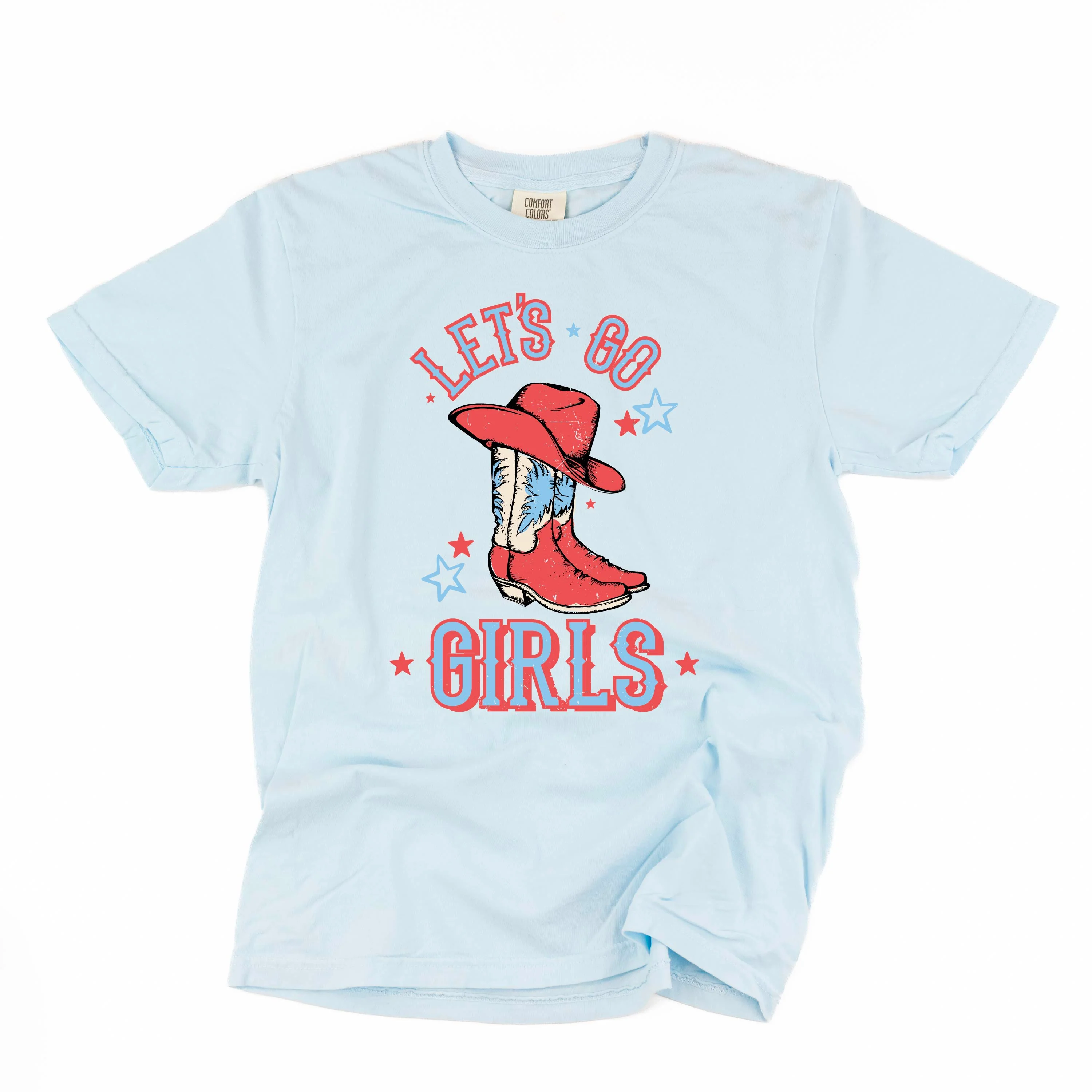 Patriotic Cowgirl - Let's Go Girls - Comfort Colors Tee - Image 4