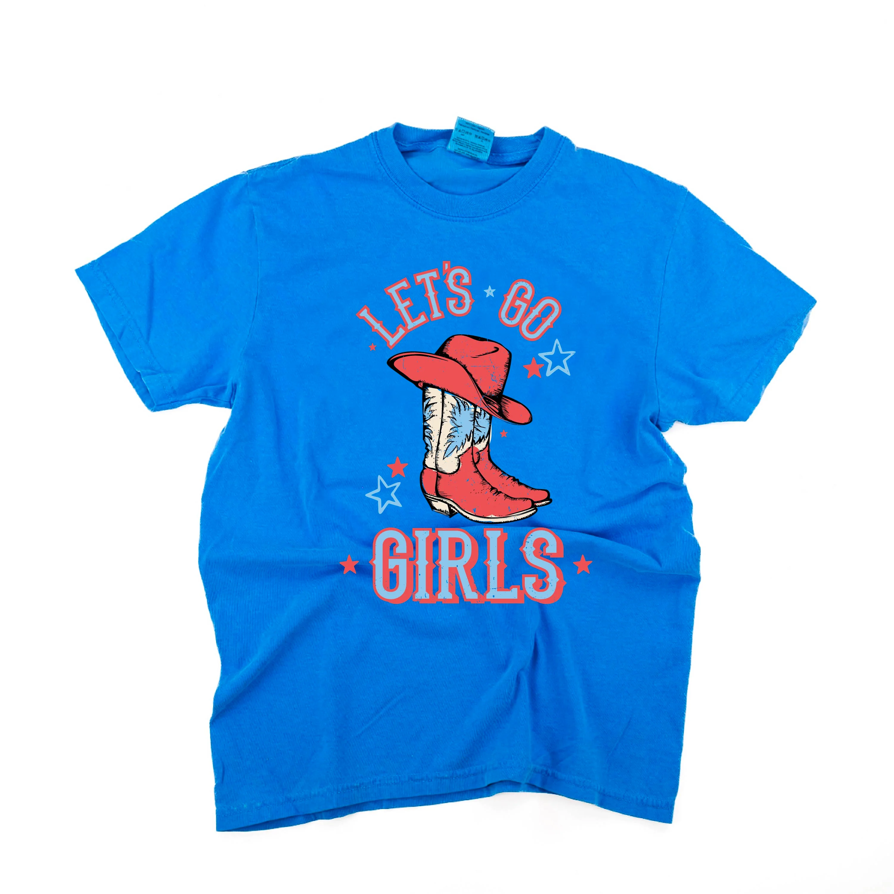Patriotic Cowgirl - Let's Go Girls - Comfort Colors Tee - Image 7