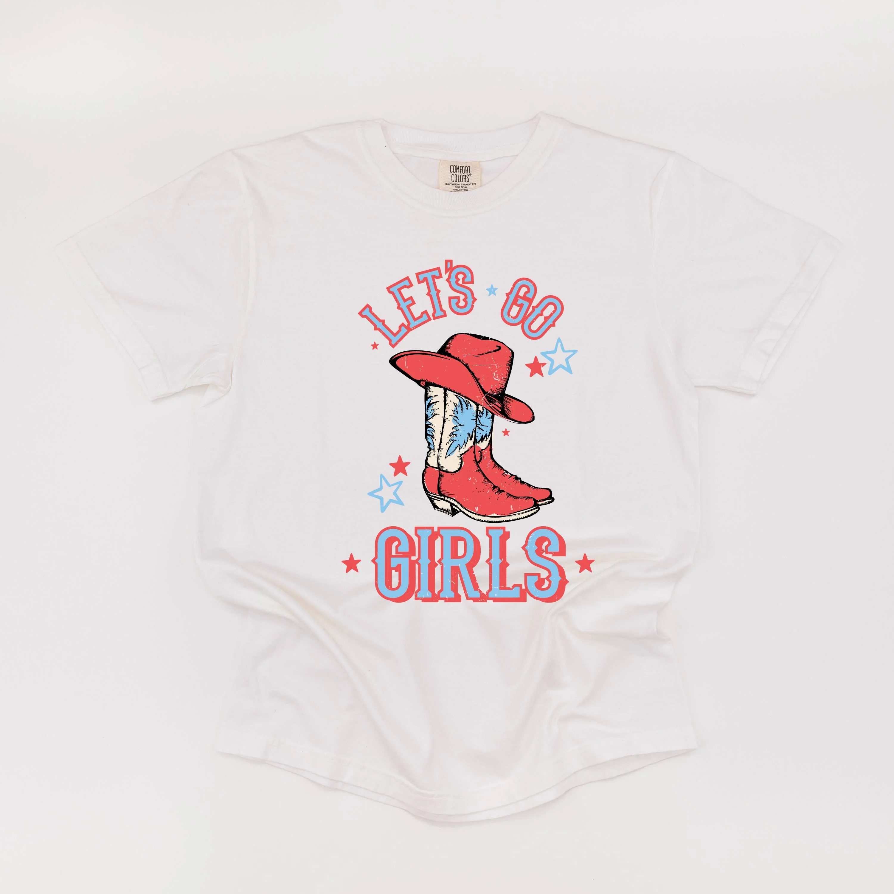 Patriotic Cowgirl - Let's Go Girls - Comfort Colors Tee - Image 8