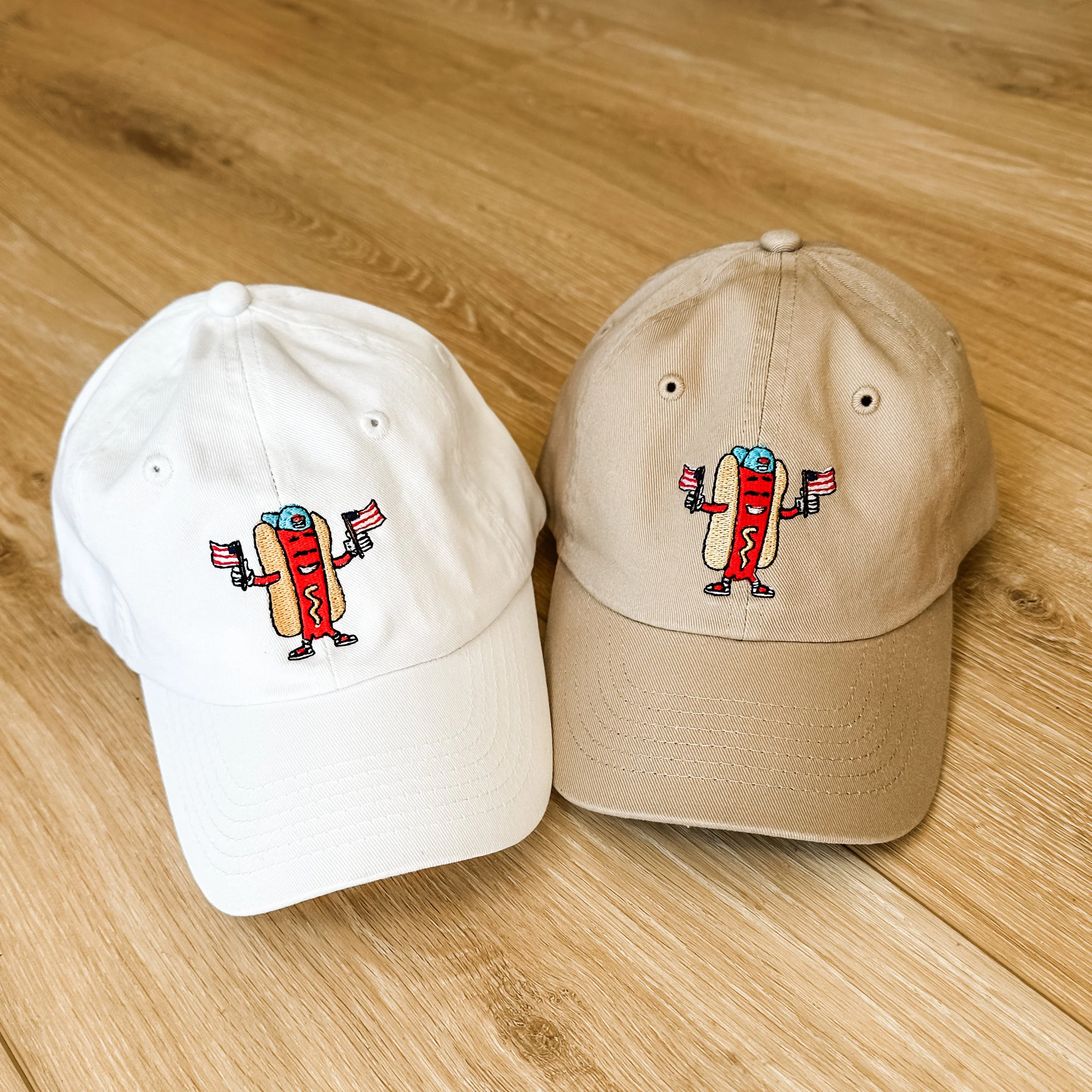 Patriotic Hot Dog - Adult Baseball Cap - Image 2