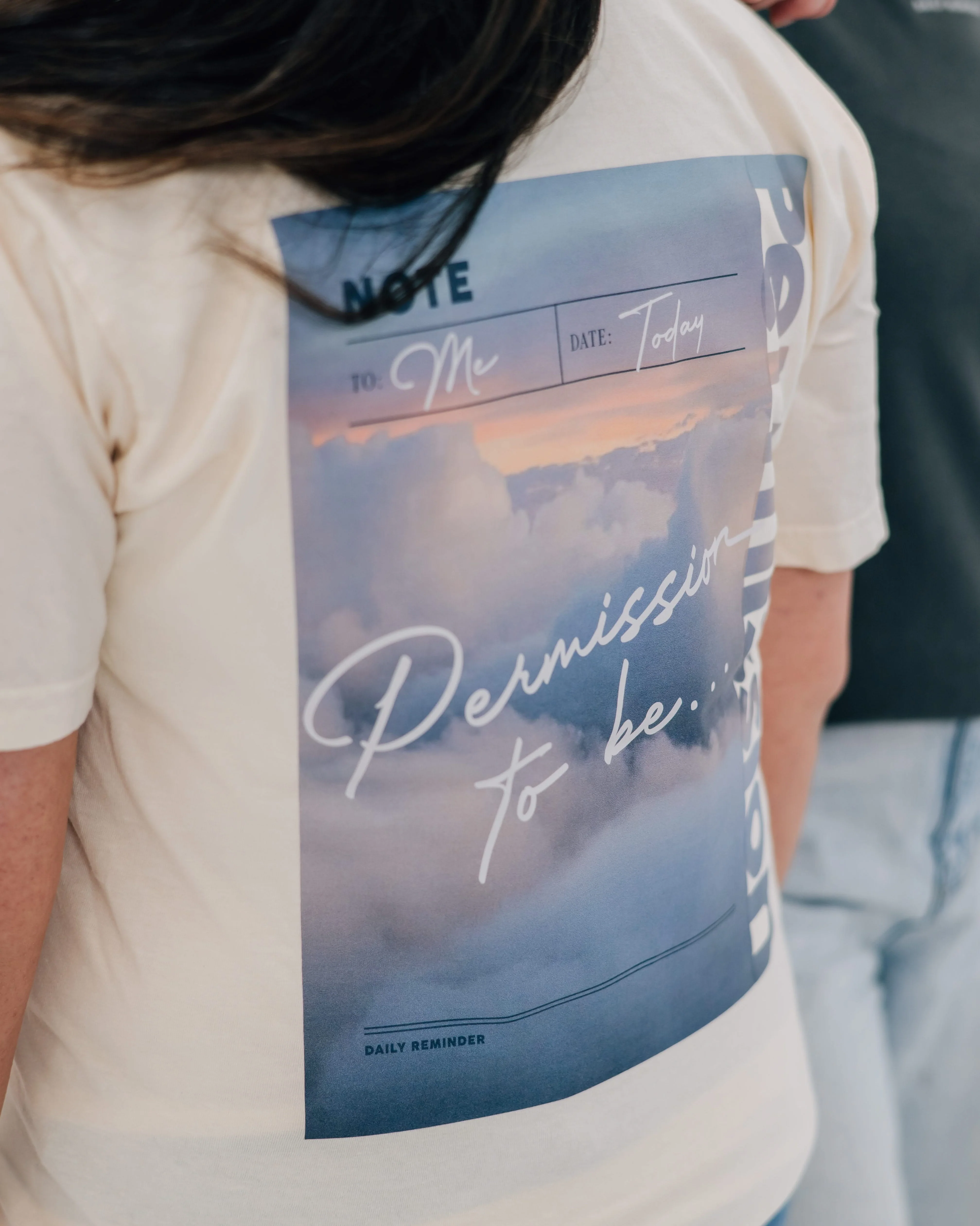 Permission To Be Cloud Graphic Tee – Women's Soft T-Shirt | Little Mama Shirt Shop - Image 3