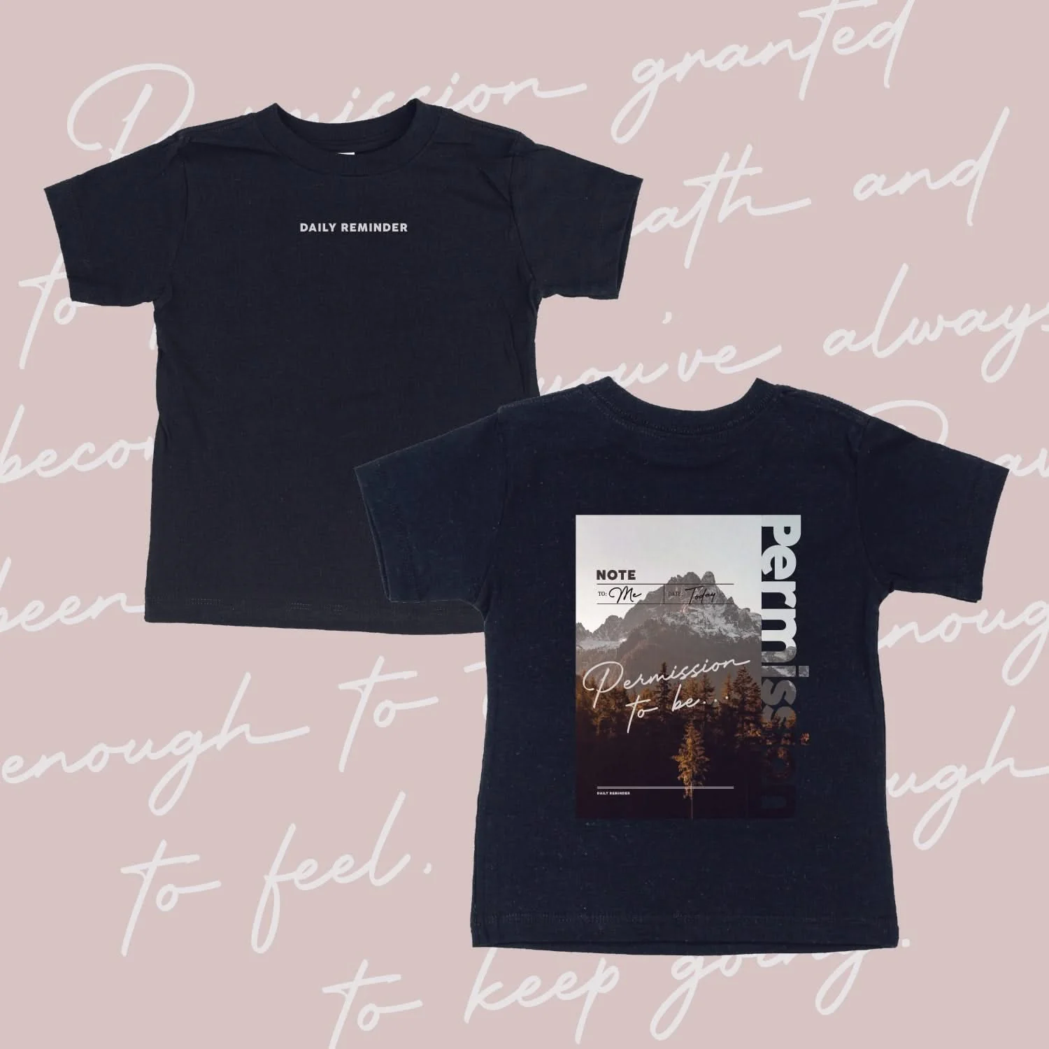 Permission To Be Mountain – Child Bella Canvas Graphic Tee - Youth Inspirational T-Shirt | Little Mama Shirt Shop