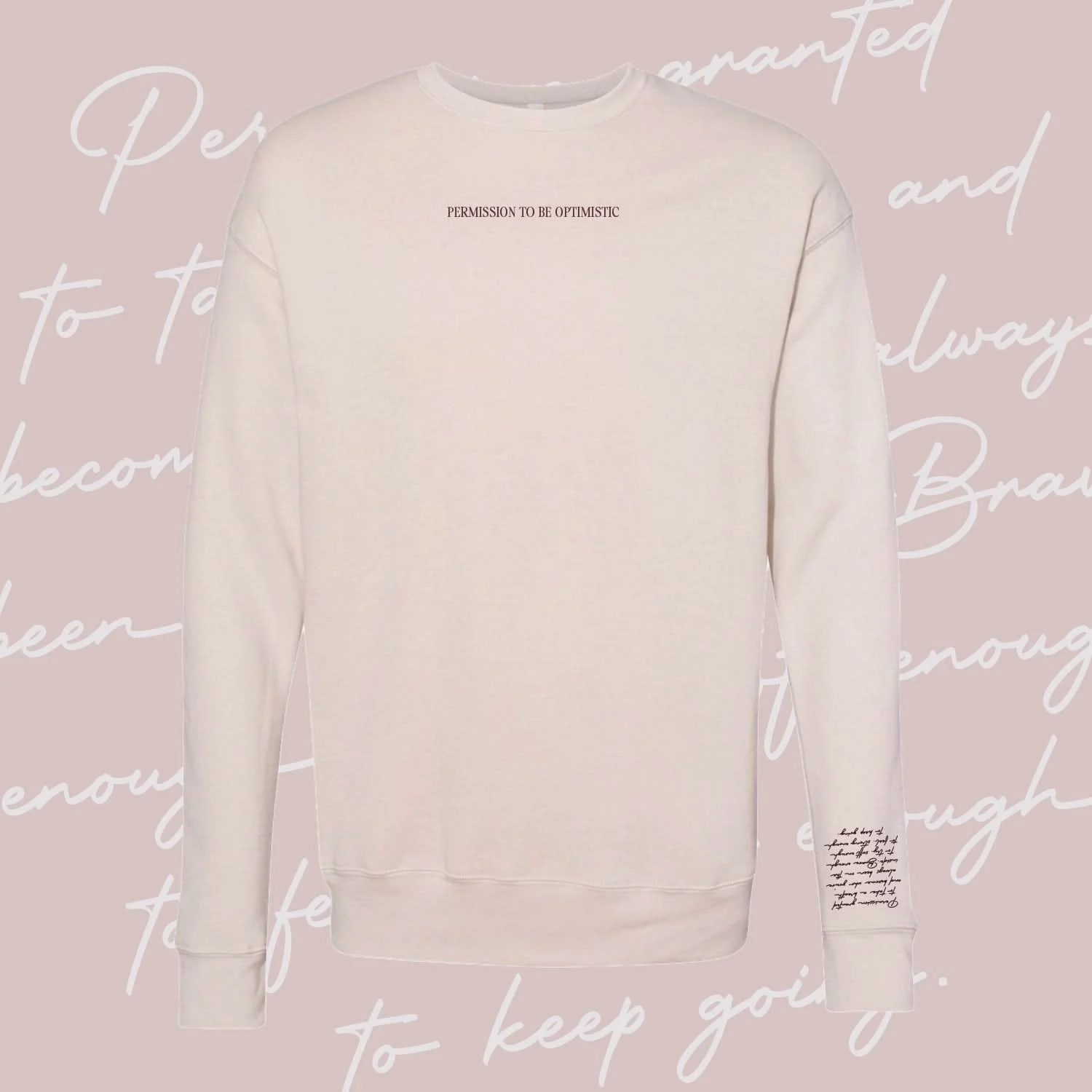 Permission To (Choose Your Word) Fleece – Embroidered Customizable Super Soft Sweatshirt | Little Mama Shirt Shop - Image 9