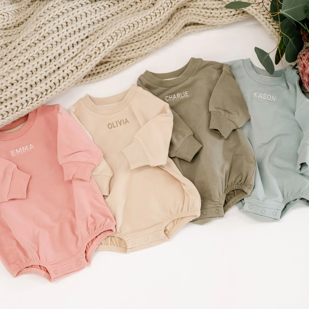Bringing Home Baby - Personalized Embroidered Name Romper - Image 2