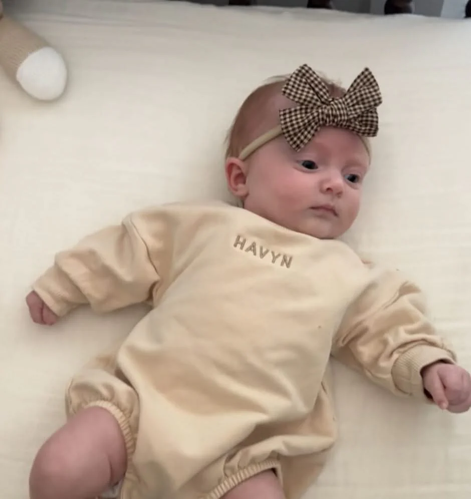Bringing Home Baby - Personalized Embroidered Name Romper - Image 3