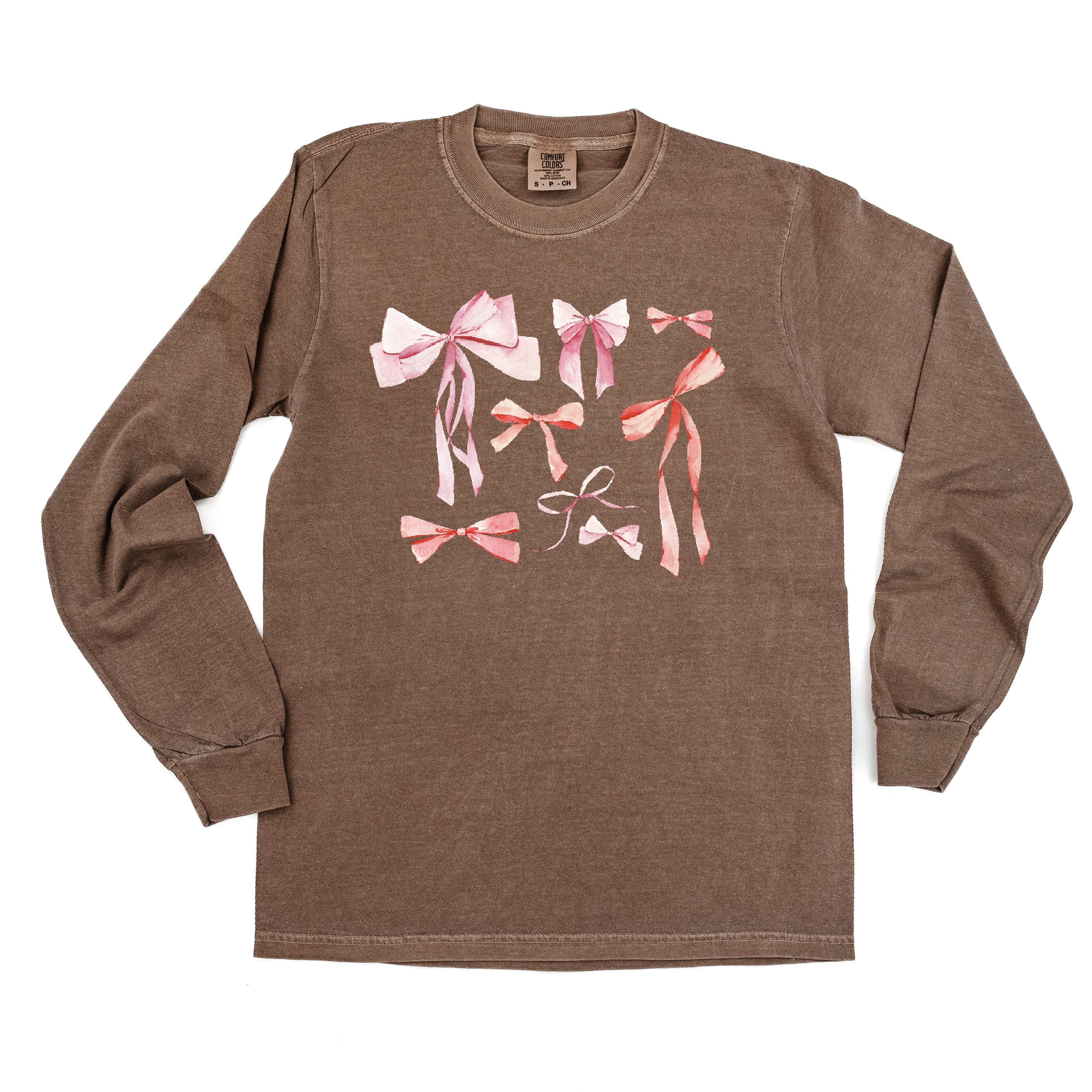 Pink And Red Valentine Bows - Long Sleeve Comfort Colors Tee - Image 5