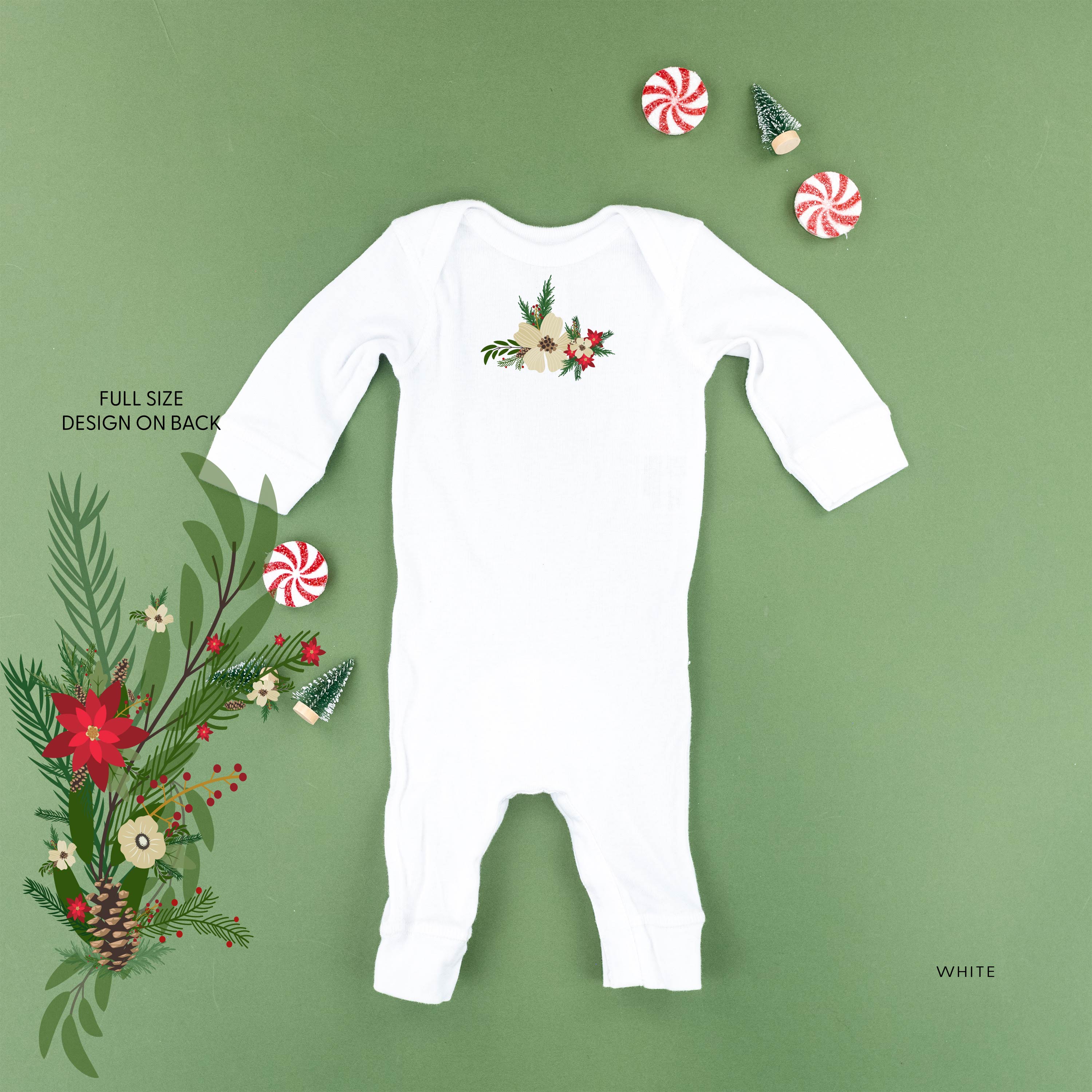 Poinsettia & Winter Flower Cascade (centered & b) - Baby Sleeper - Image 11