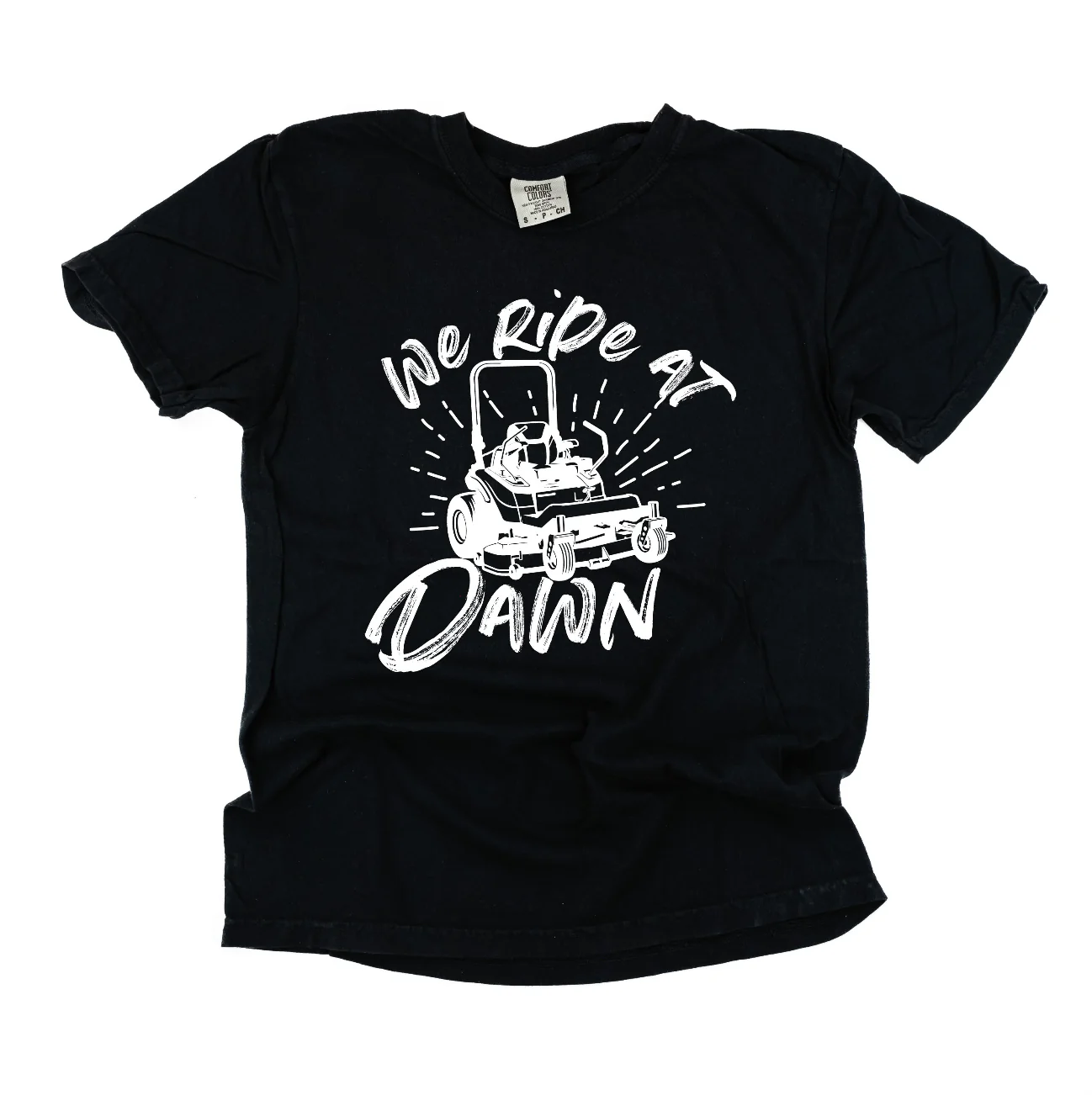 We Ride at Dawn - (Choose Your Mower) - Comfort Colors Tee - Image 3