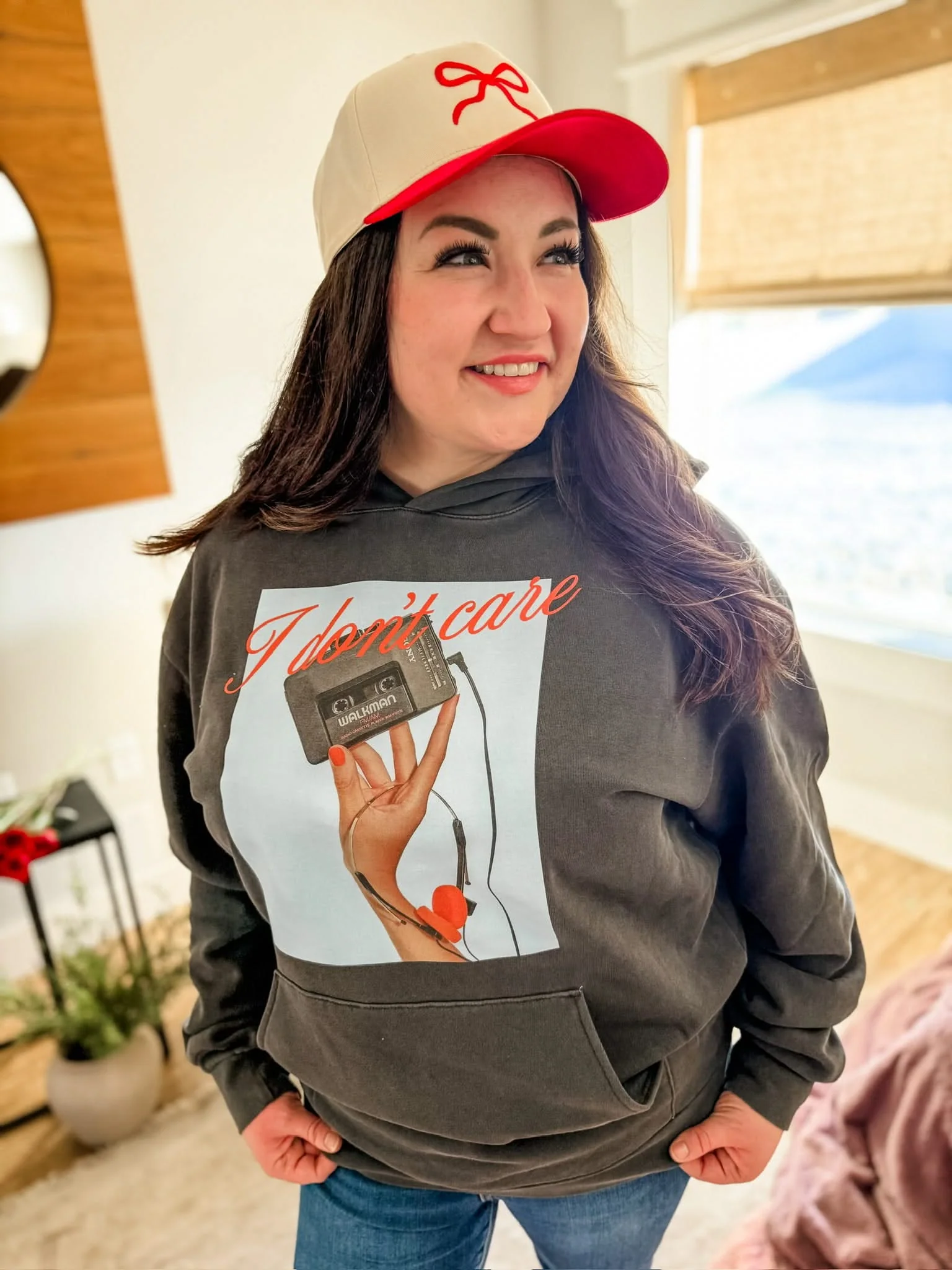 Red Trucker Hat with Puff Bow Embroidery – Valentine Trucker Cap | Little Mama Shirt Shop - Image 6
