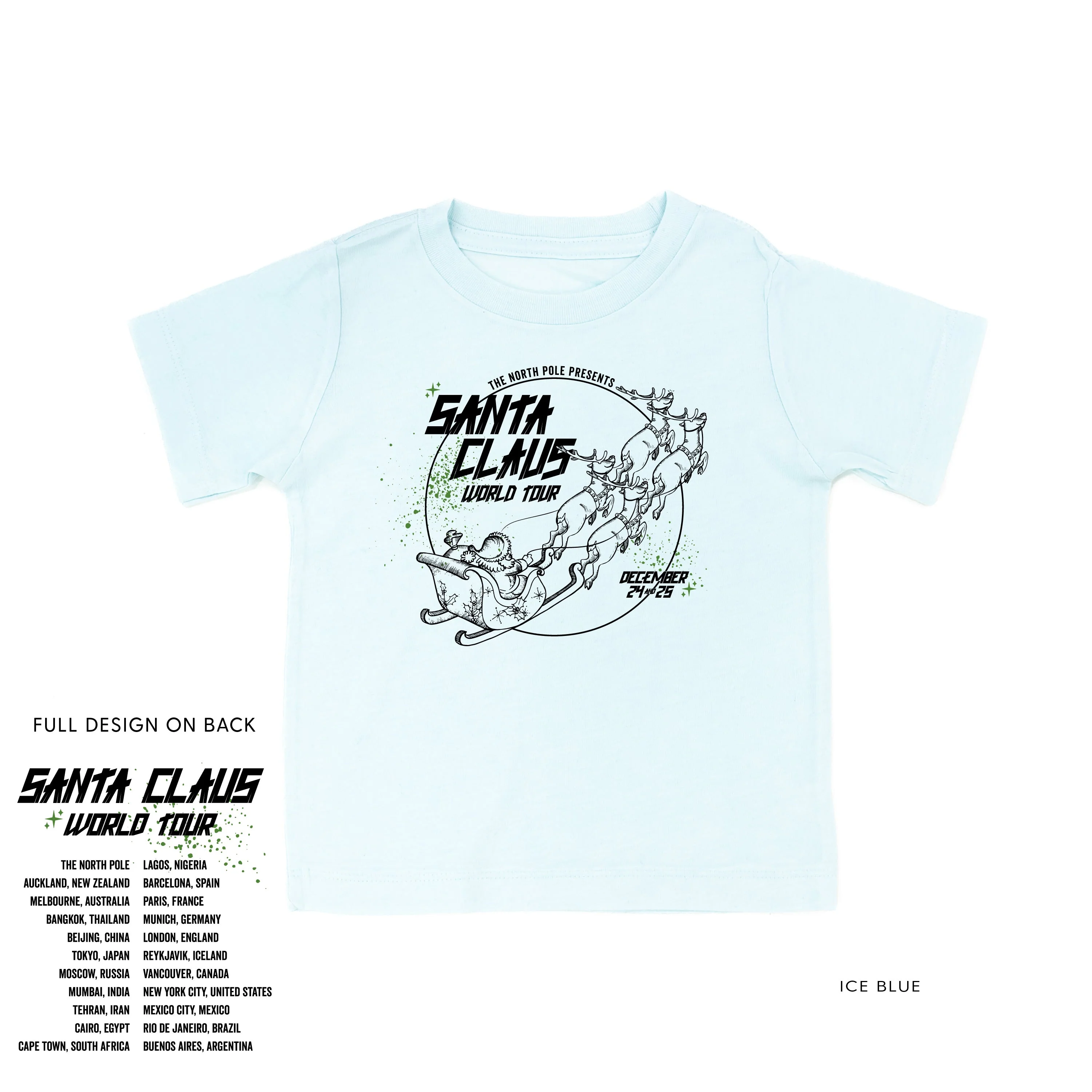 Santa Claus World Tour (f&b) - Child Tee - Image 4