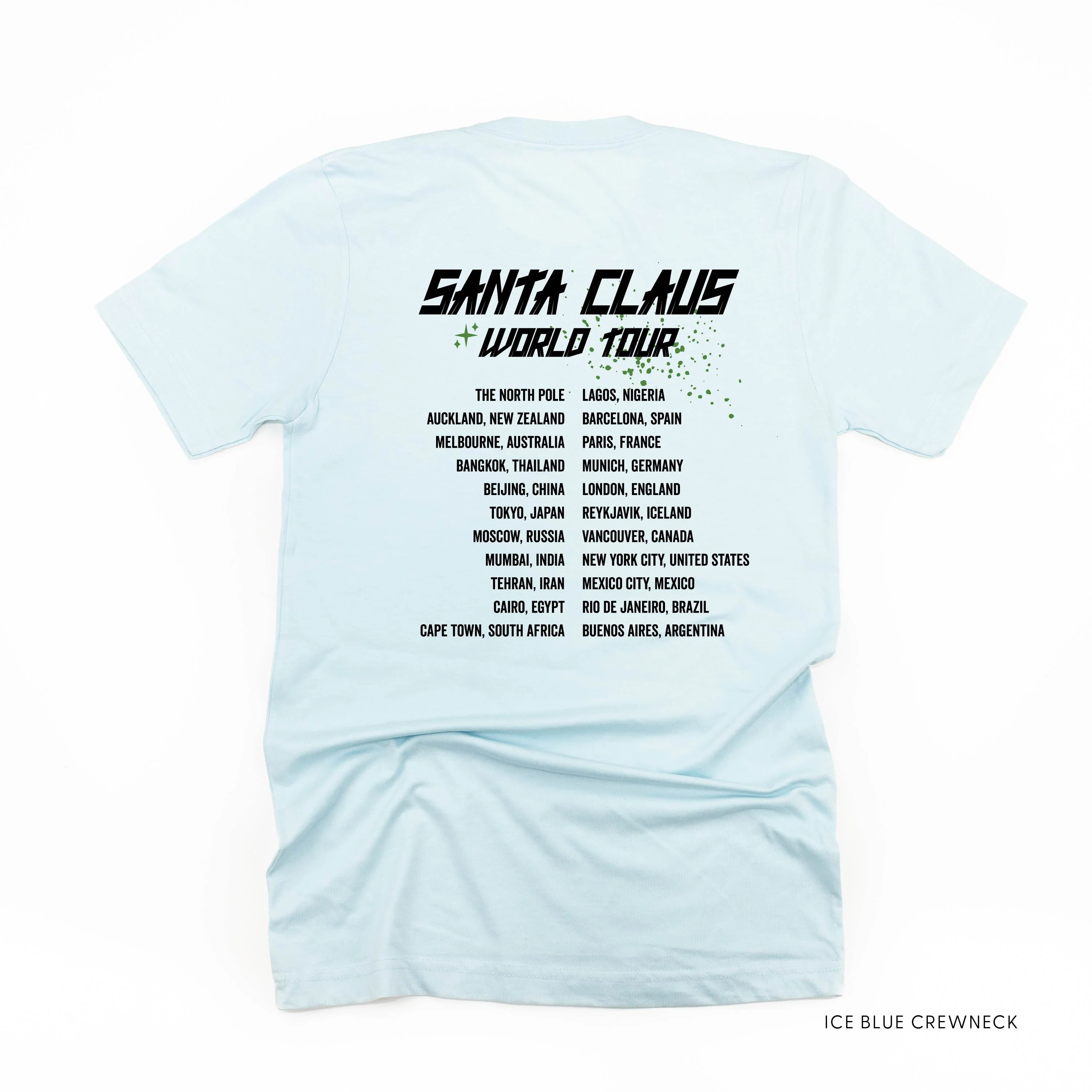 Santa Claus World Tour (f&b) - Unisex Tee - Image 6