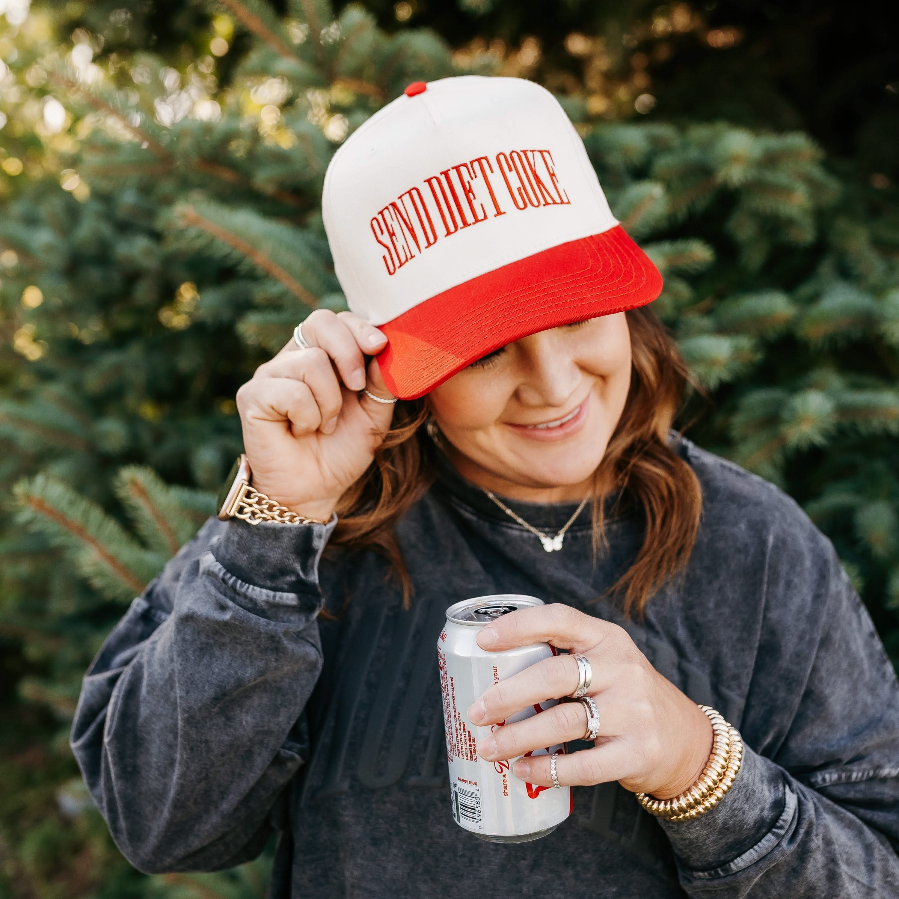 Send (Choose Your Beverage) | Vintage Embroidered Adult Trucker Hat - Image 3