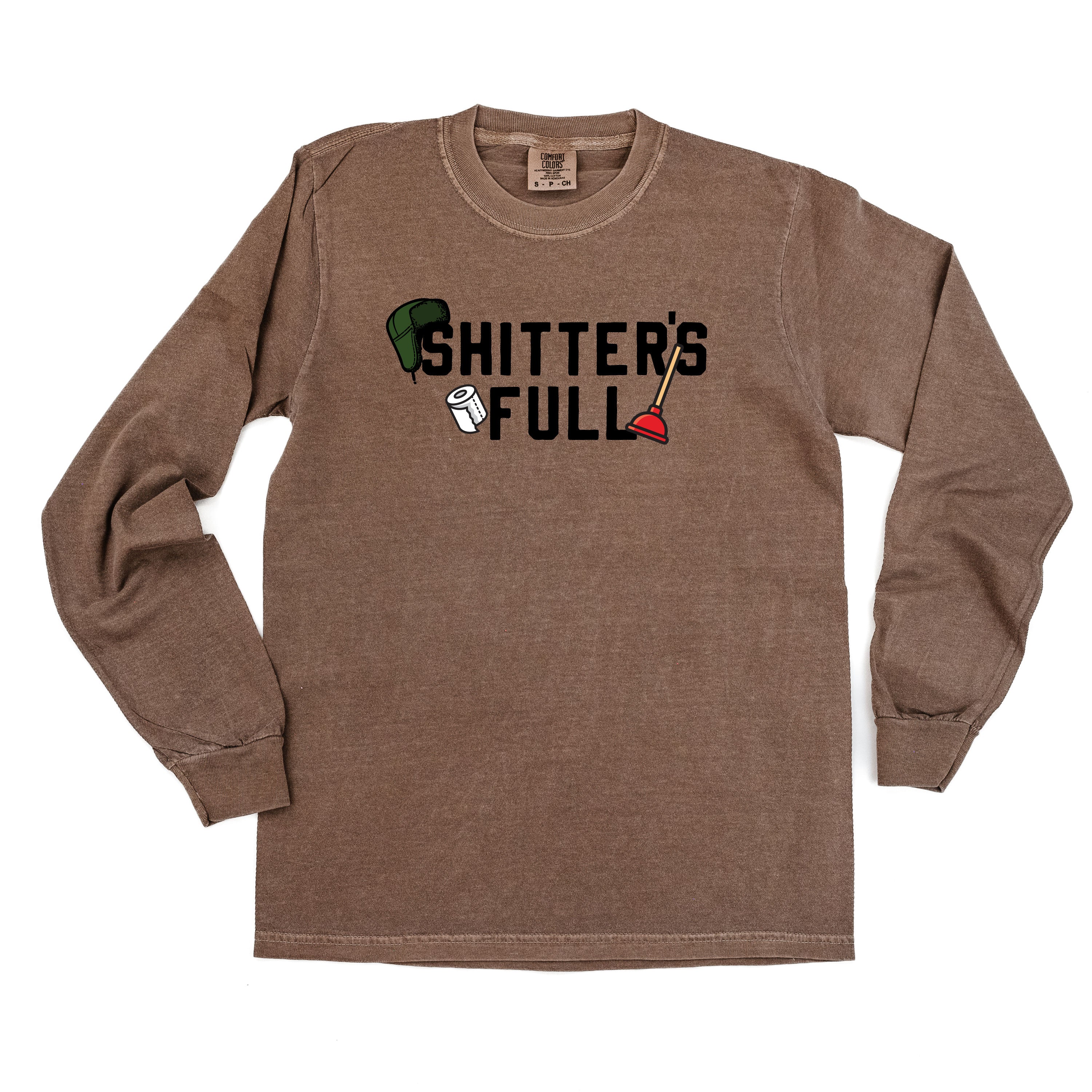 Shitter's Full - Long Sleeve Comfort Colors Tee - Image 2