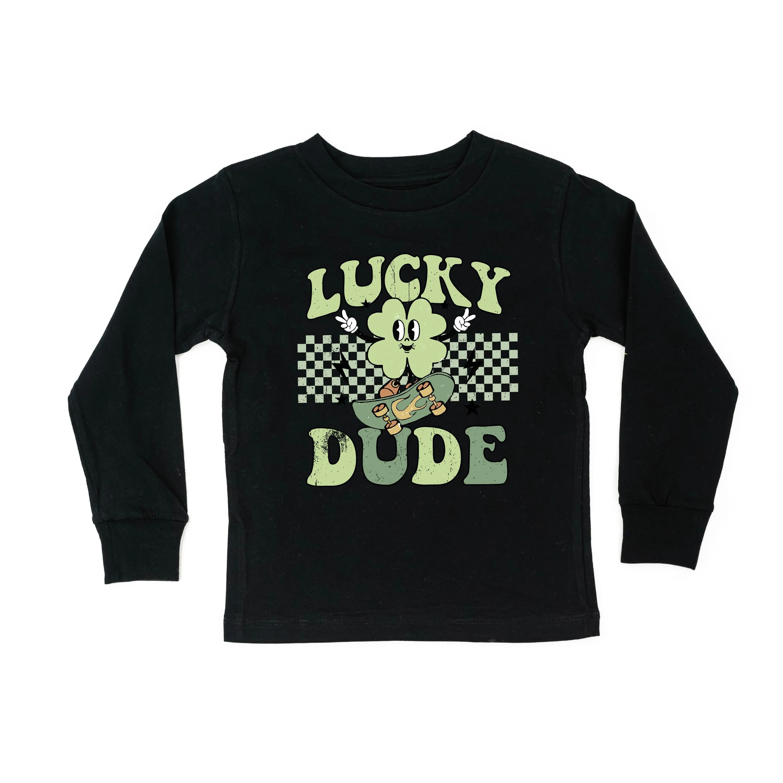 Skateboard - Lucky Dude - Child Long Sleeve Tee - Image 3