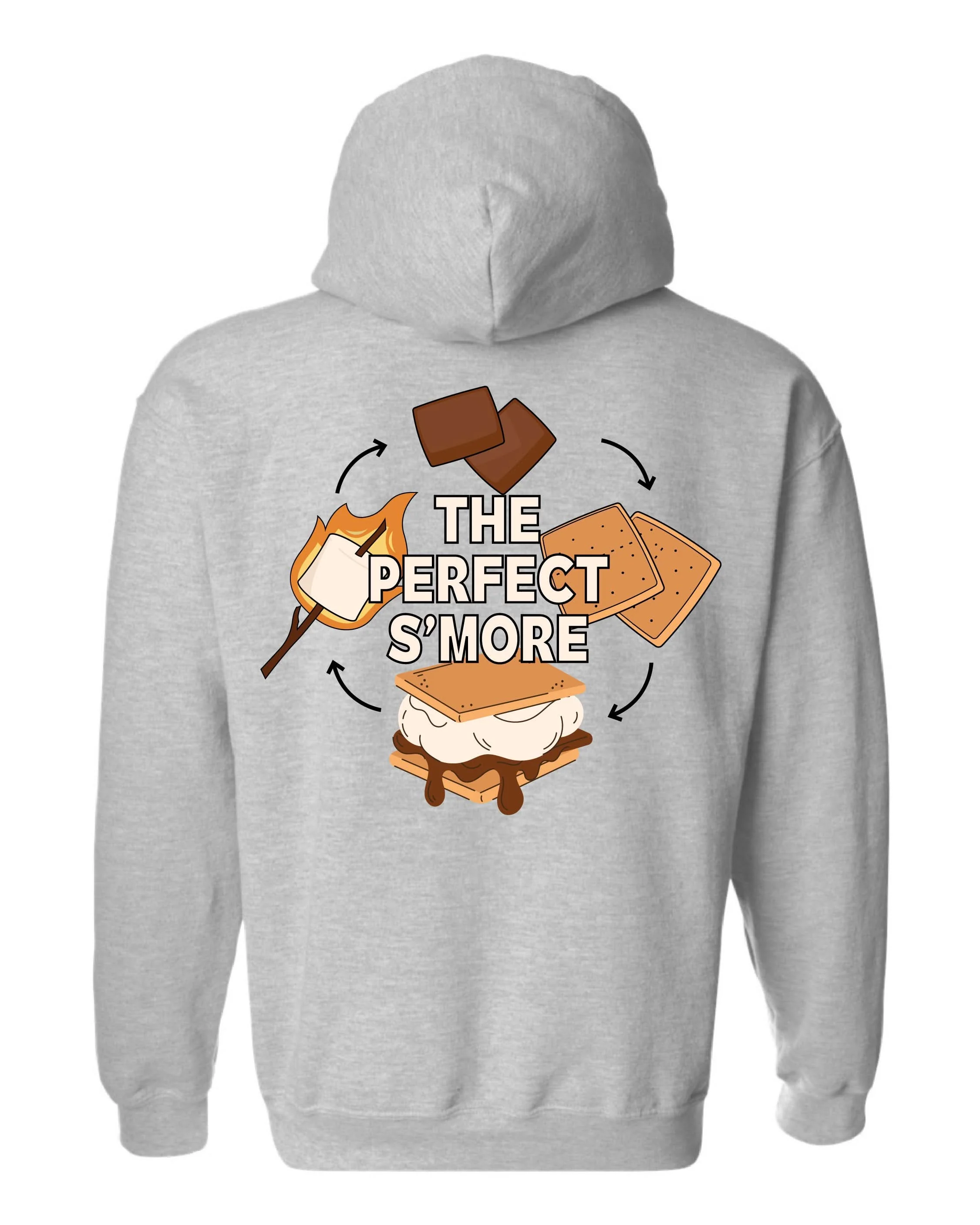 S'mores Squad/The Perfect S'more (pf&b) - Gray BASIC Fleece Adult HOODIE - Image 5