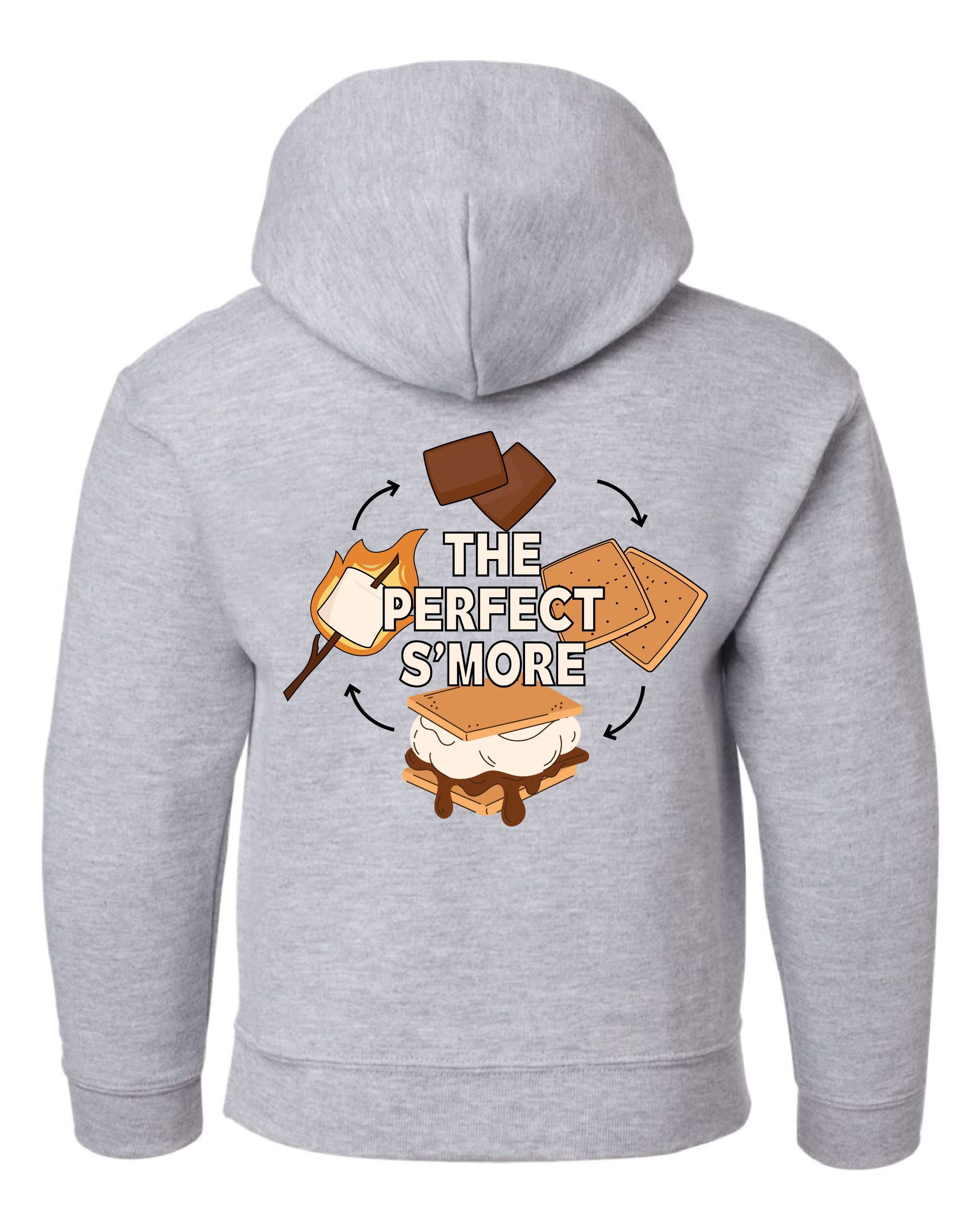 S'mores Squad/The Perfect S'more (pf&b) - Gray BASIC Fleece Child HOODIE - Image 4