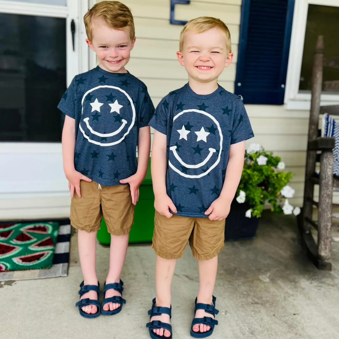 Star Eyes Smiley Face - Child STAR Tee - Image 2