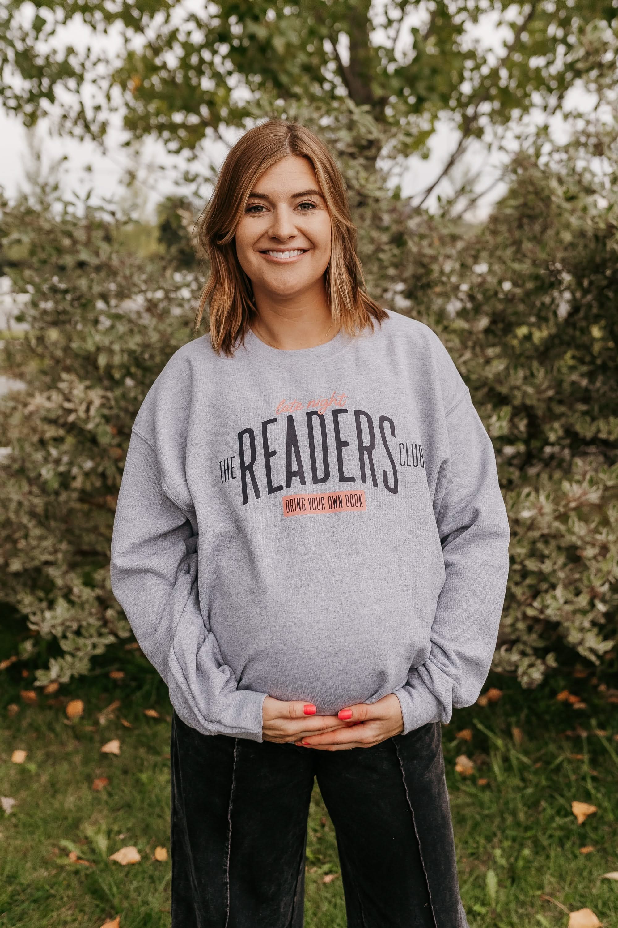 The Late Night Readers Club BYOB - Gray Basic Fleece - Image 2