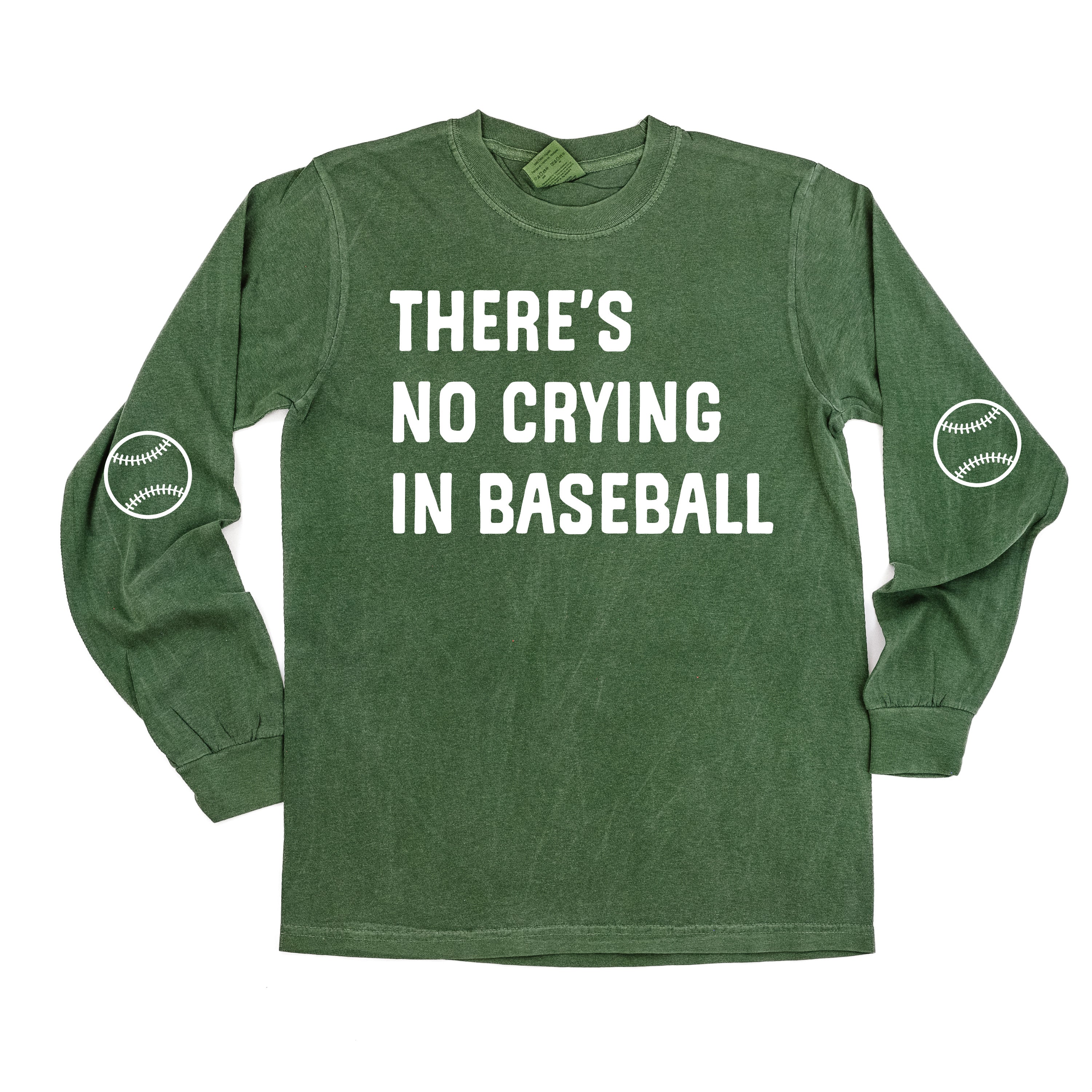 There's No Crying In Baseball (elbows) - Custom Number - LONG SLEEVE Comfort Colors Tee - Image 12