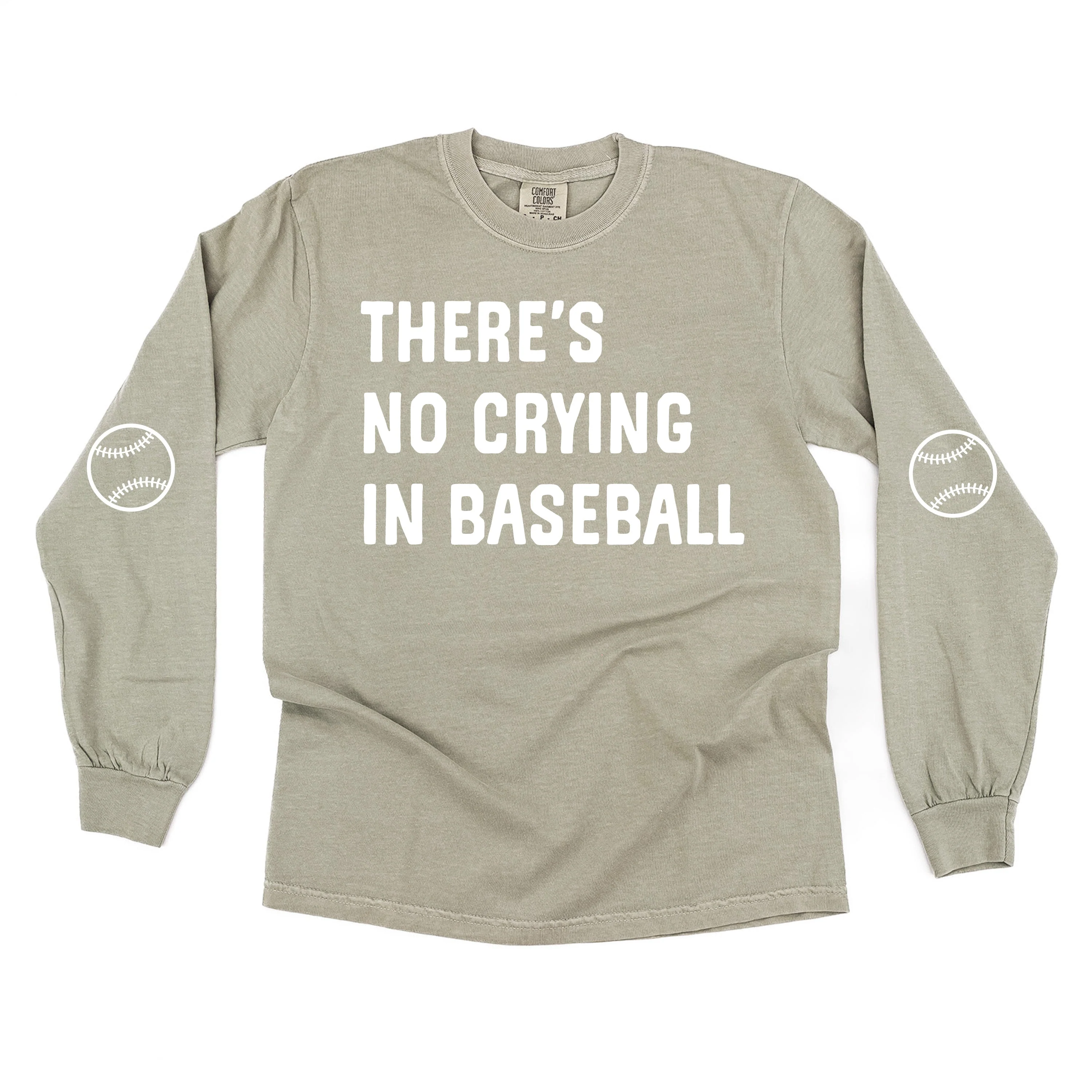 There's No Crying In Baseball (elbows) - Custom Number - LONG SLEEVE Comfort Colors Tee - Image 18
