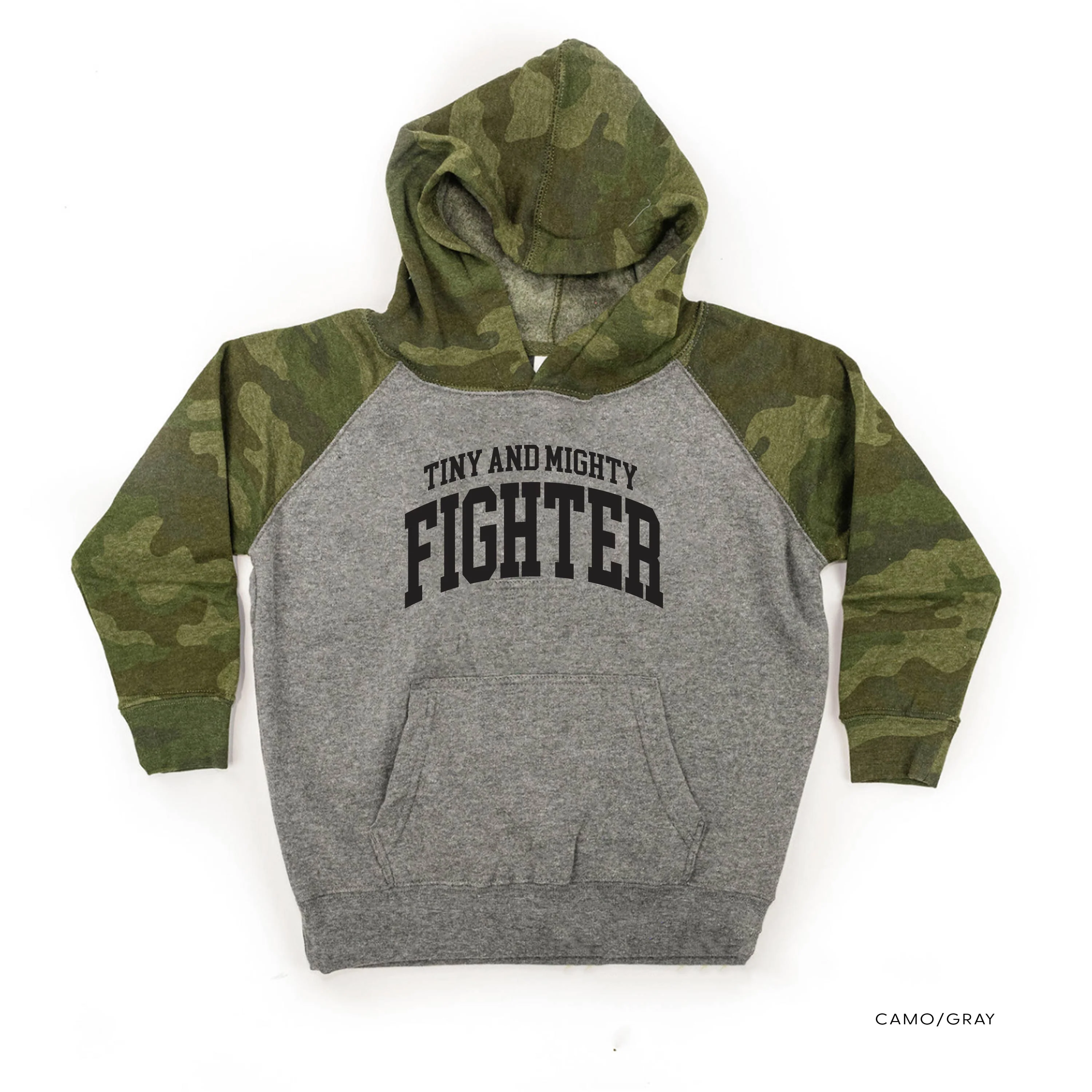 Tiny and Mighty Fighter - Varsity - Child Hoodie - Image 4
