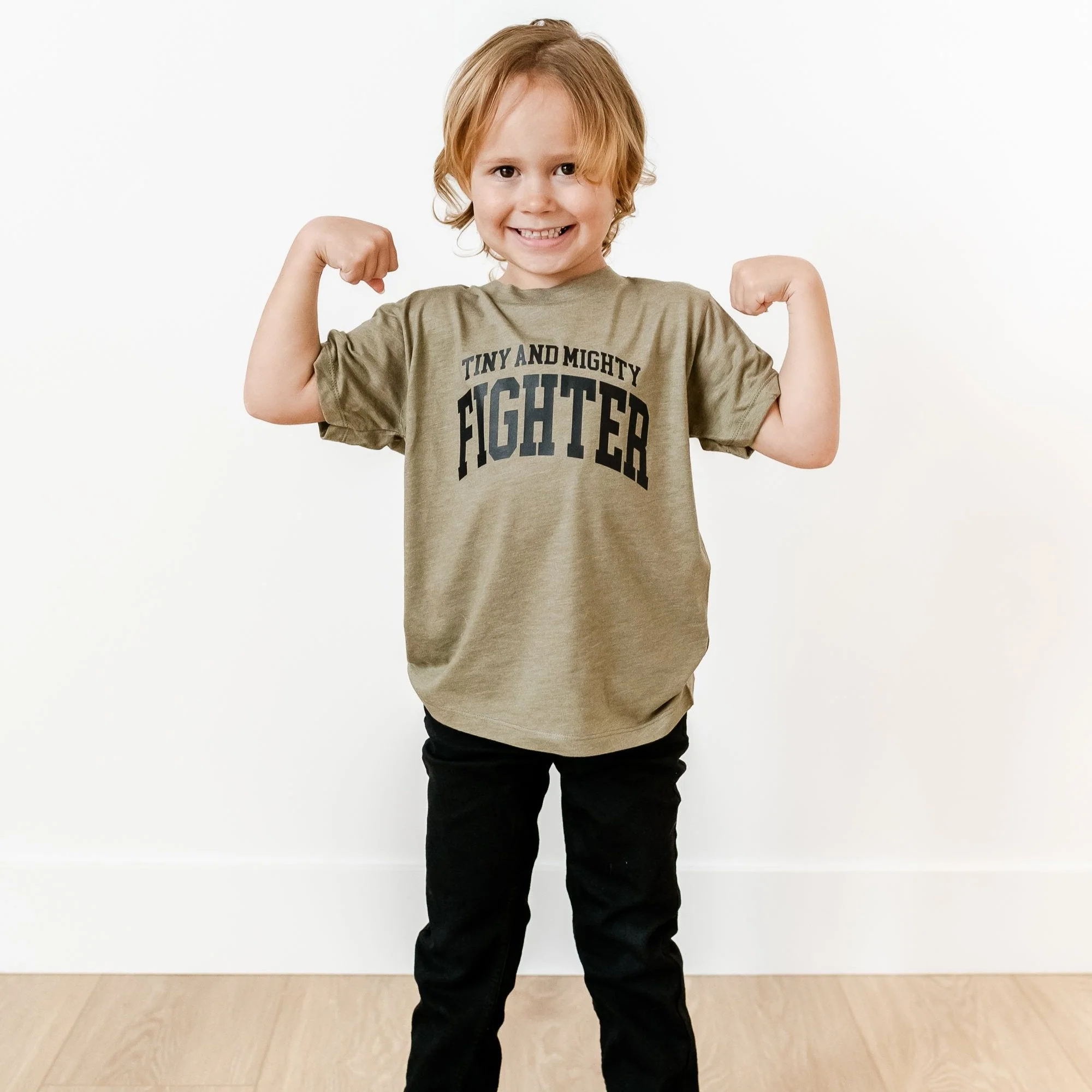 Tiny and Mighty Fighter - Varsity - Child Tee - Image 2