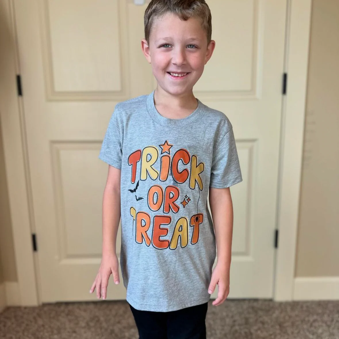 Trick or Treat (Orange/Yellow) - Child Tee - Image 2
