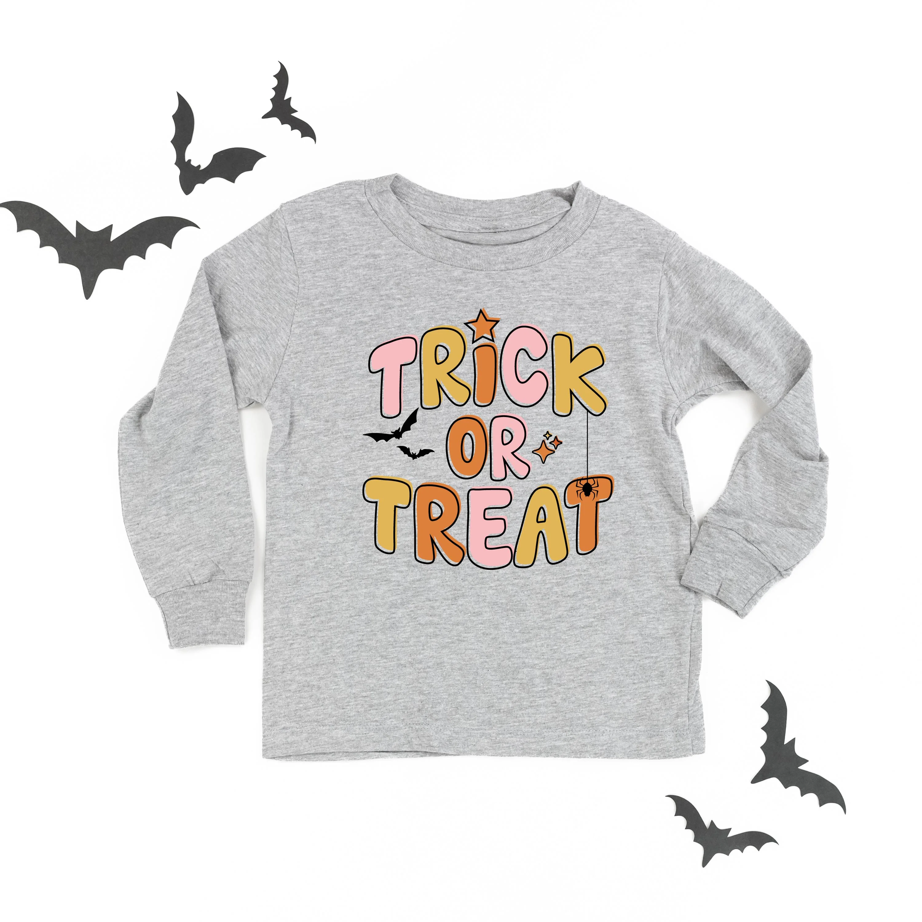 Trick or Treat (Pink/Orange) - Child Long Sleeve Tee - Image 5