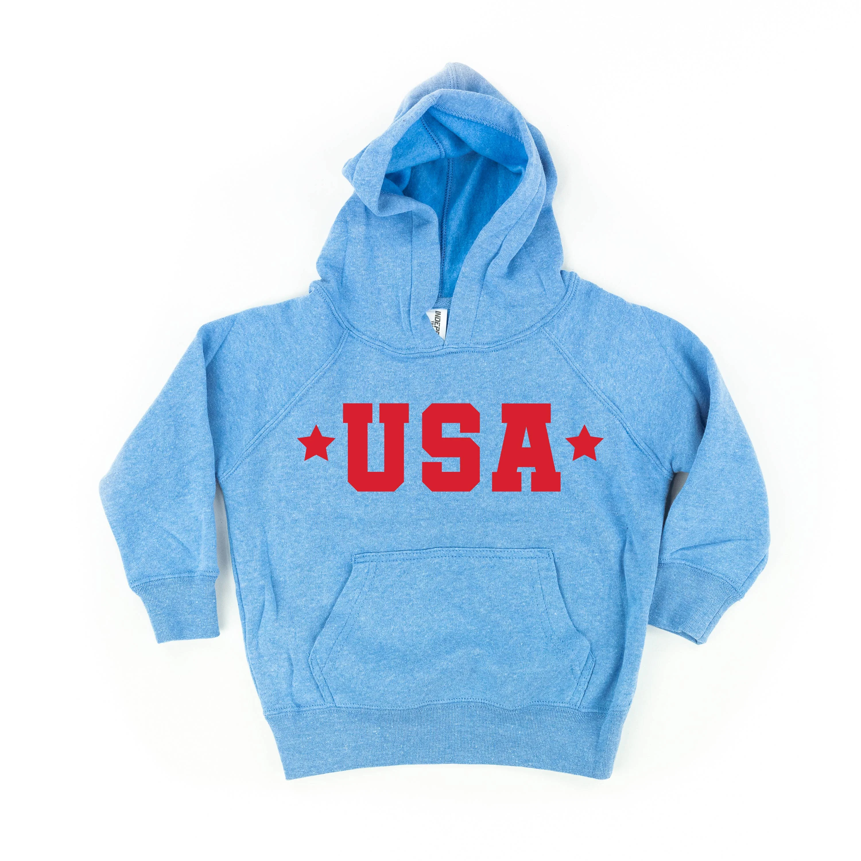 USA (Block Font - Two Stars) - Child HOODIE - Image 5