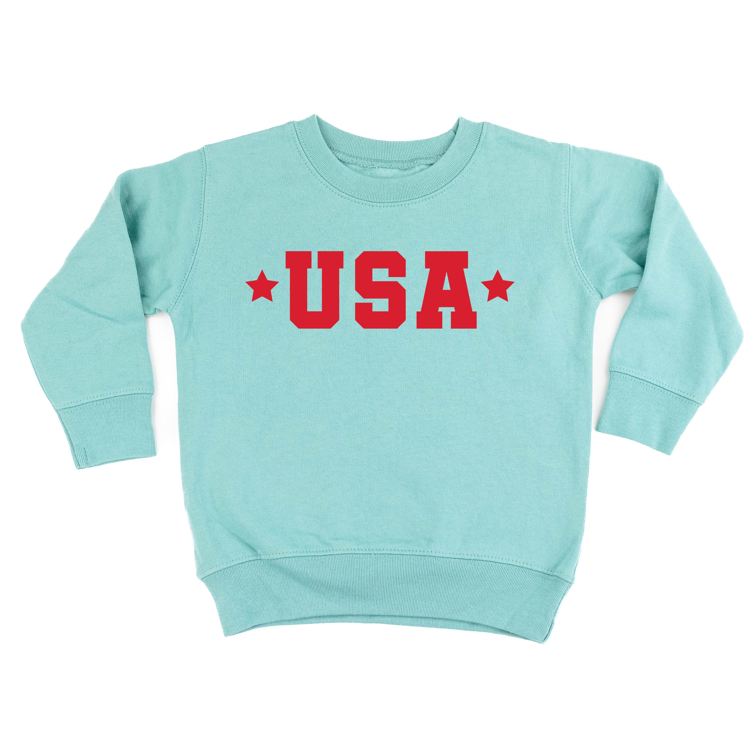 USA (Block Font - Two Stars) - Child Sweater - Image 5