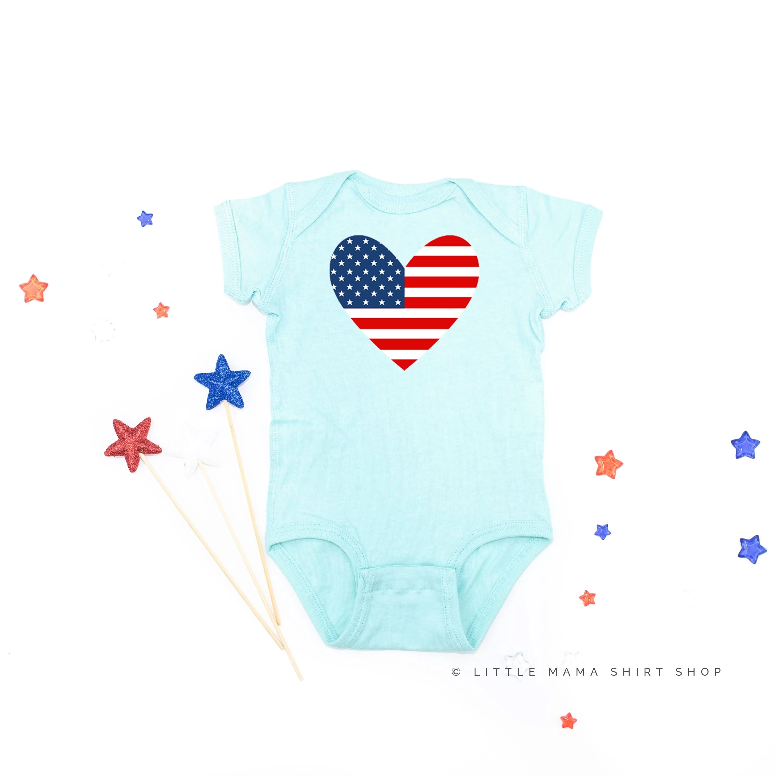 USA Heart Flag (pocket) - Child Tee - Image 2