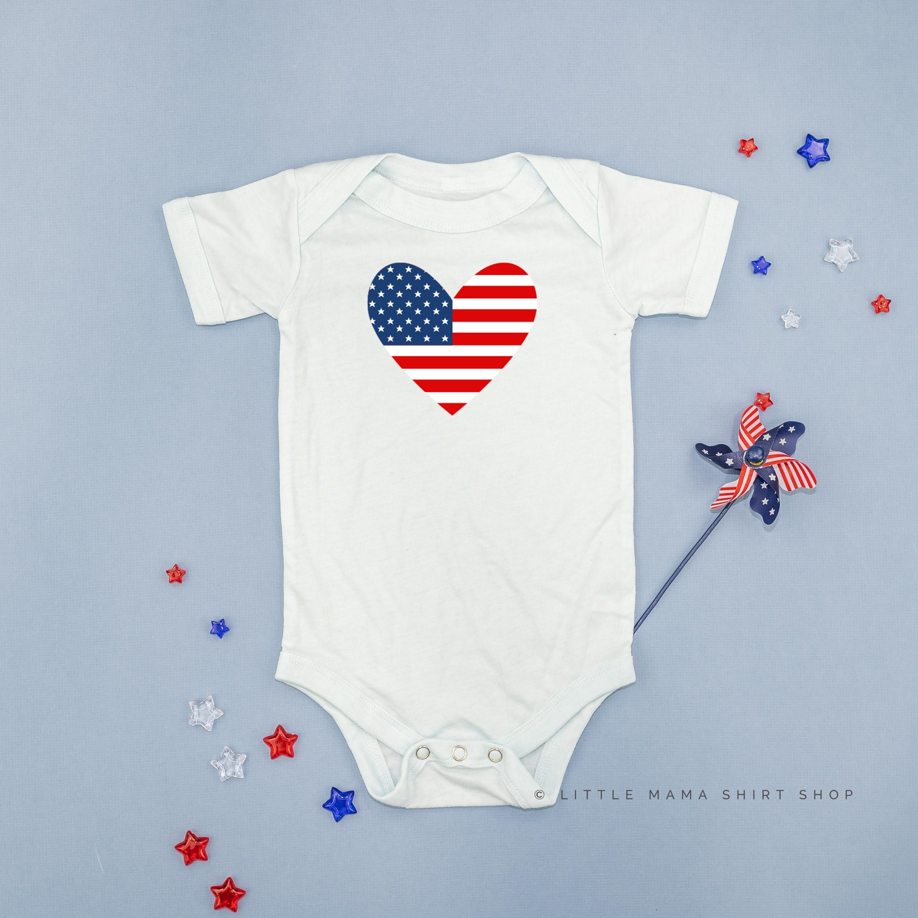 USA Heart Flag (pocket) - Child Tee - Image 4