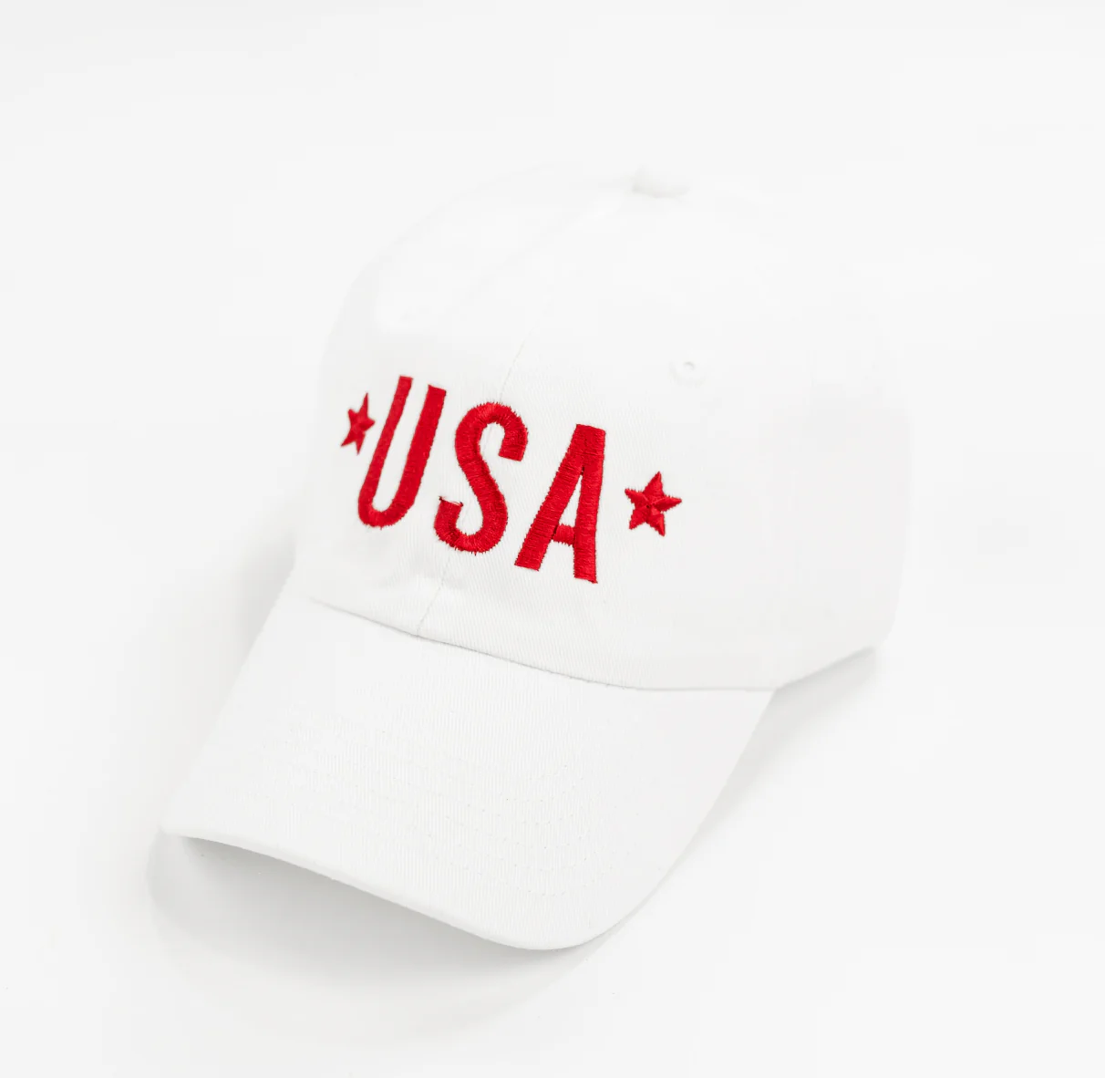 USA (Block Font - Two Stars) - Adult Baseball Cap - Image 3