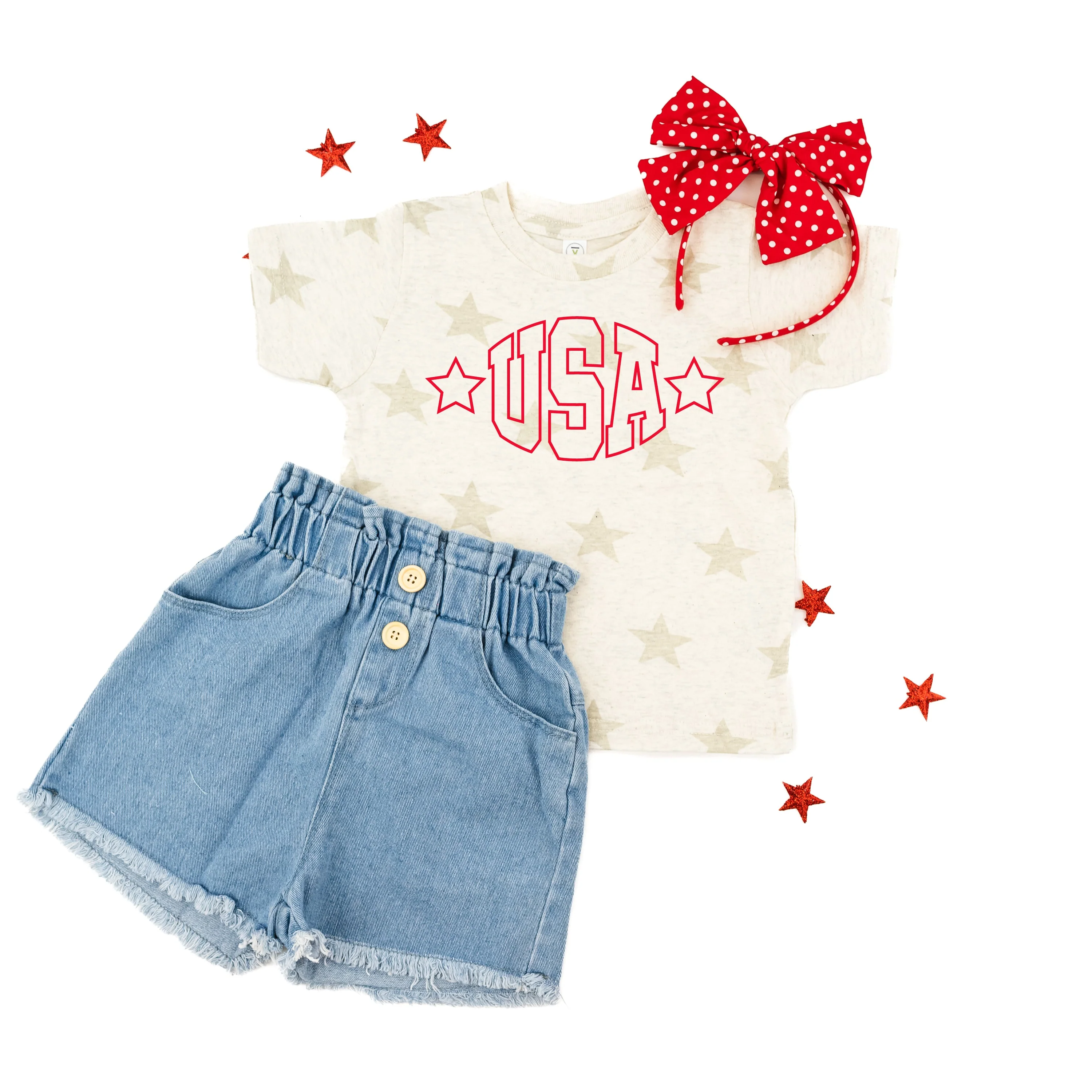 USA - Hollow Font - Child STAR Tee - Image 4