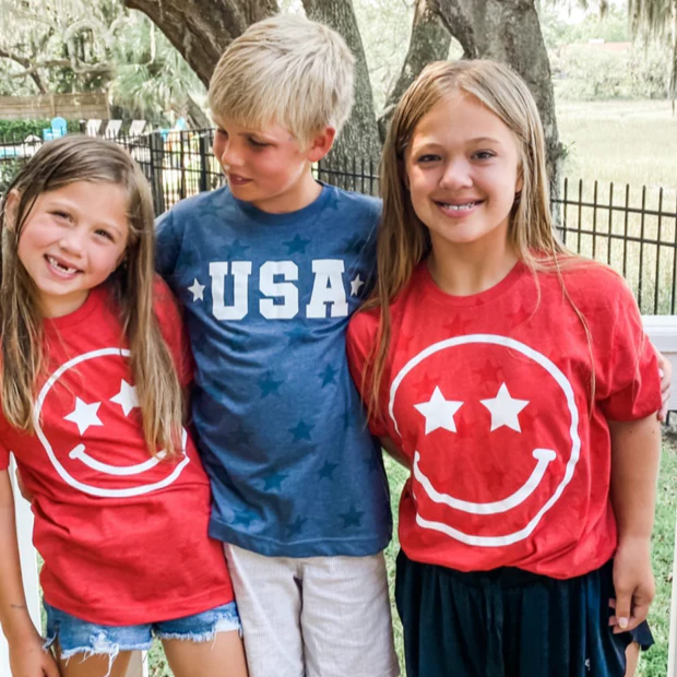 USA (Block Font - Two Stars) - Child STAR Tee - Image 6