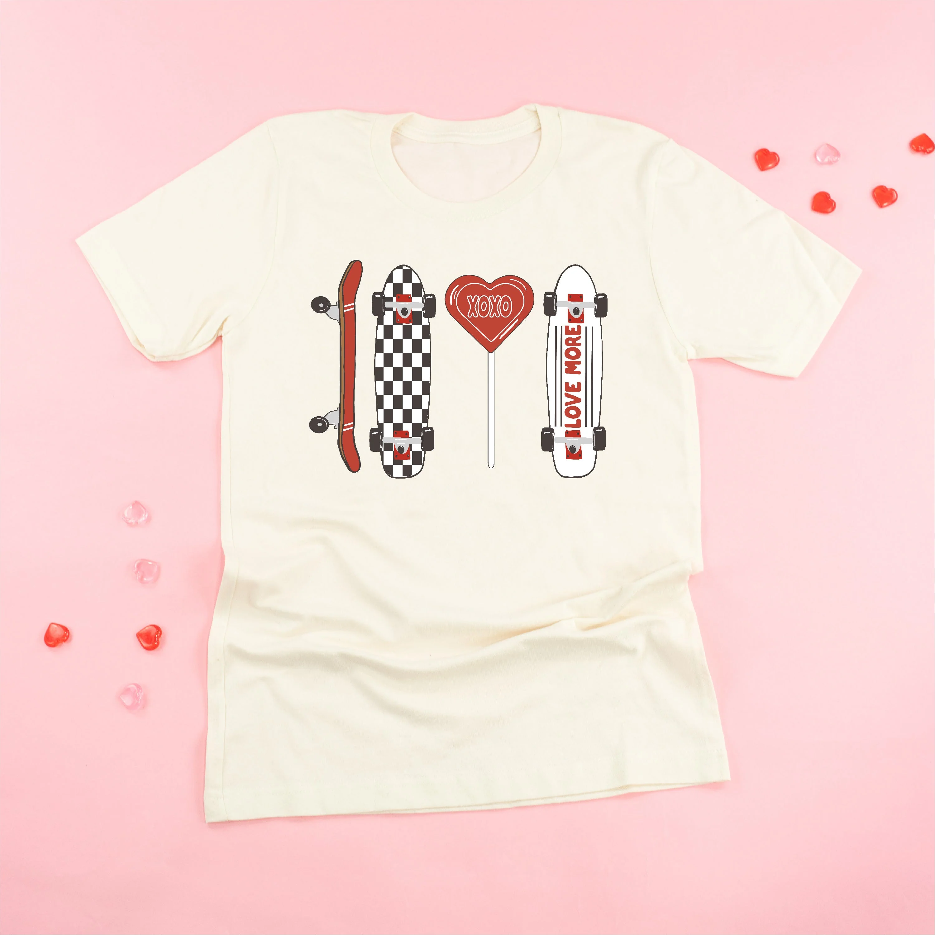Valentine Skateboard - Unisex Tee - Image 6